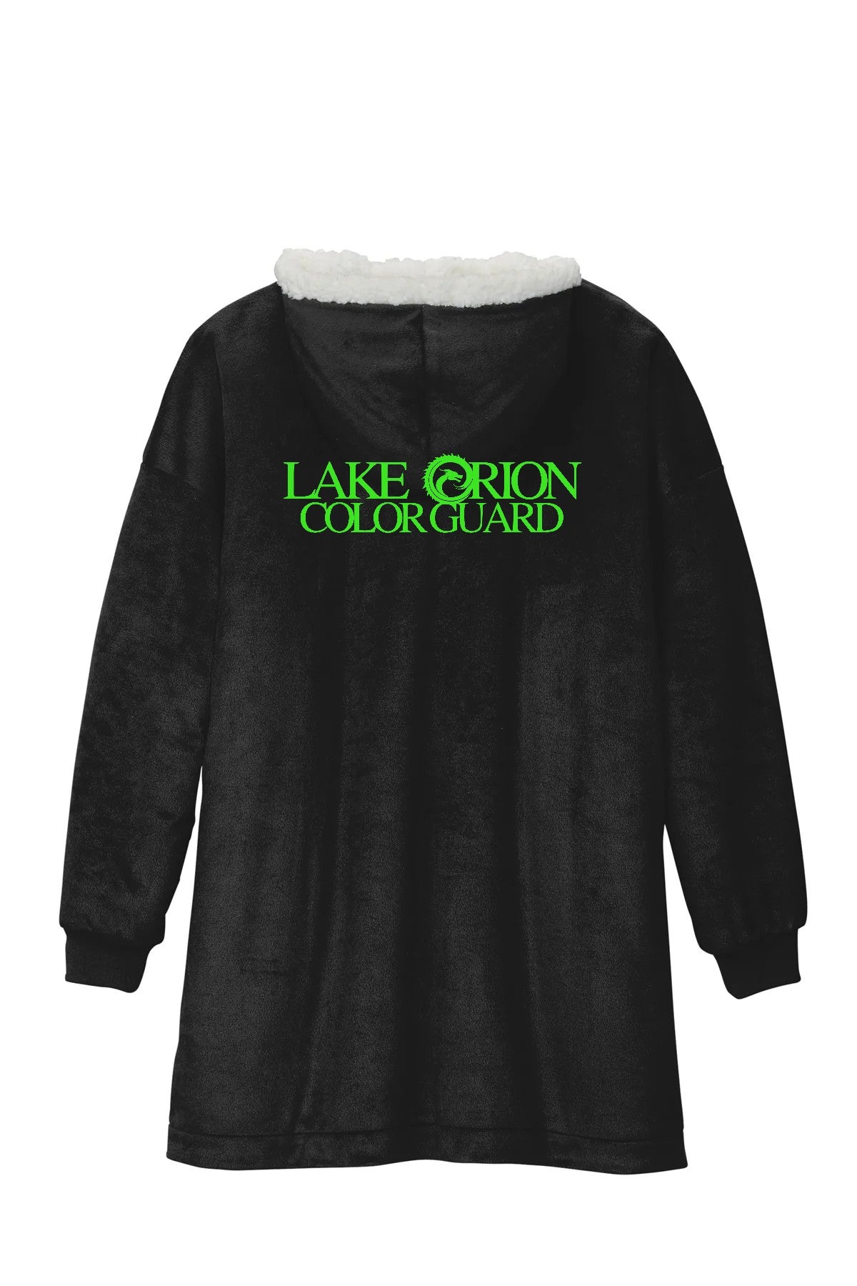 Lake Orion Color Guard Black with neon green logo