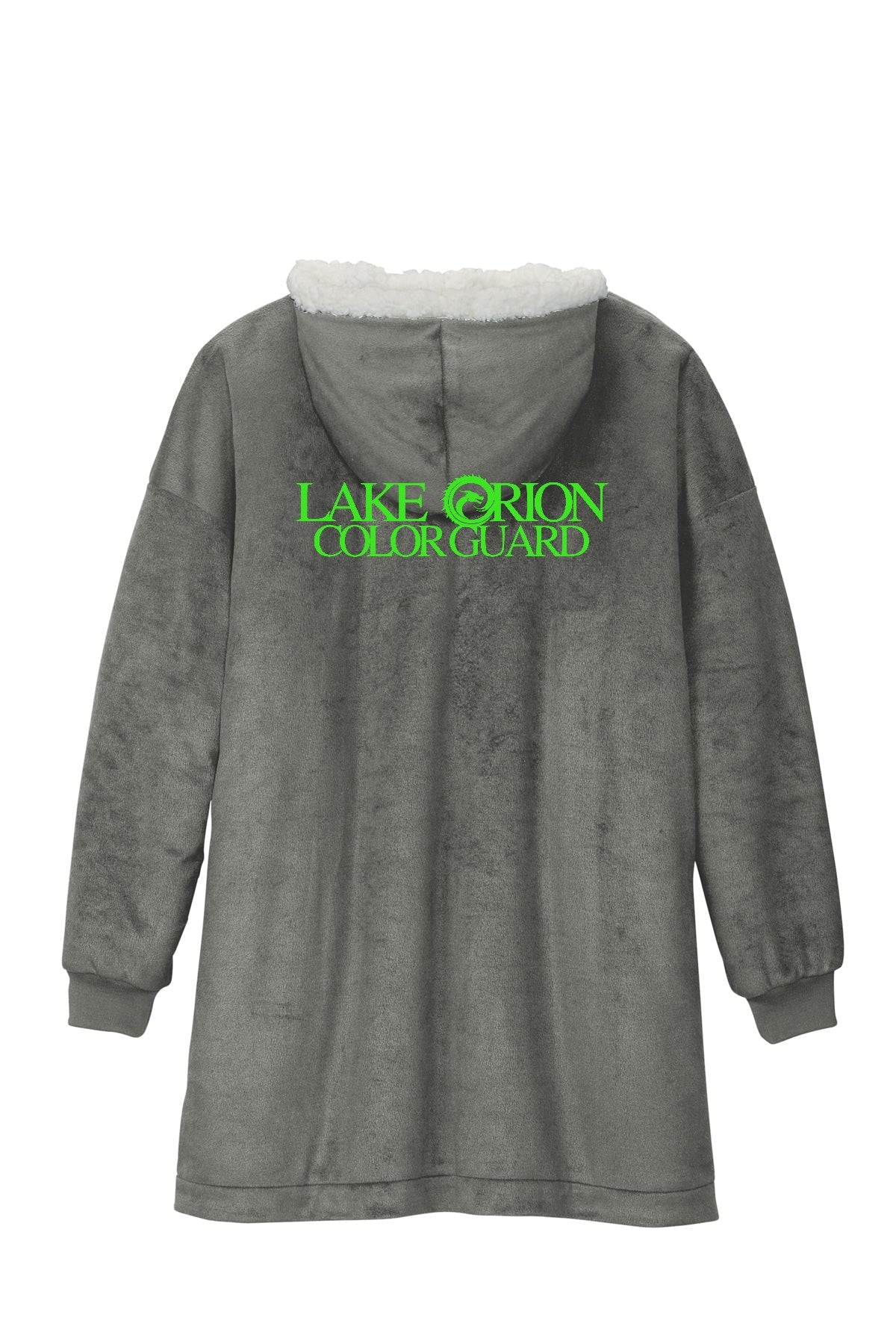 Lake Orion Color Guard Gray with neon green logo