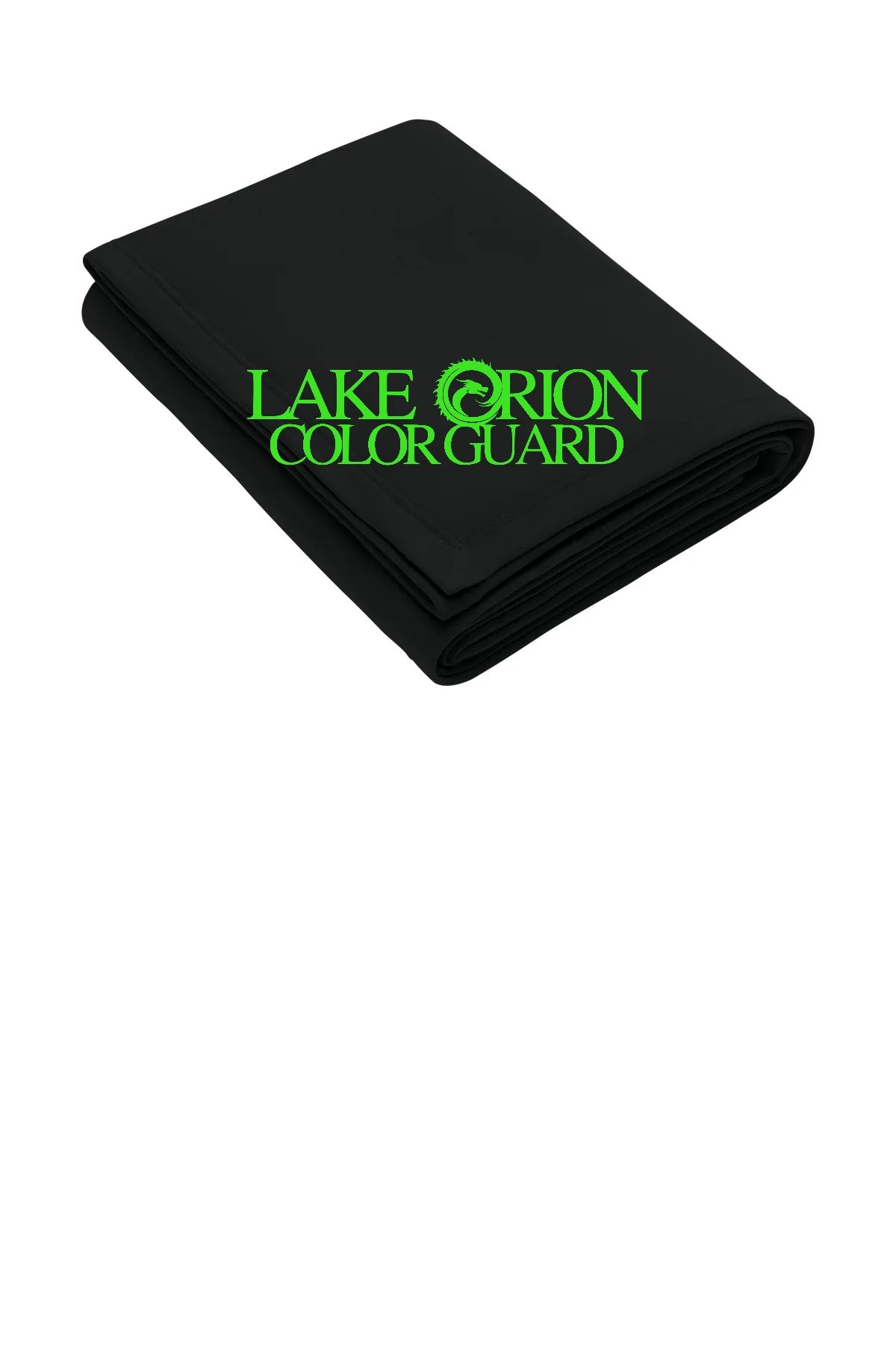 Lake Orion Color Guard Black with neon green logo