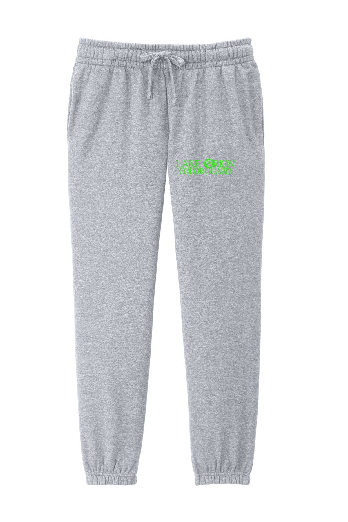 Lake Orion Color Guard Gray with neon green logo