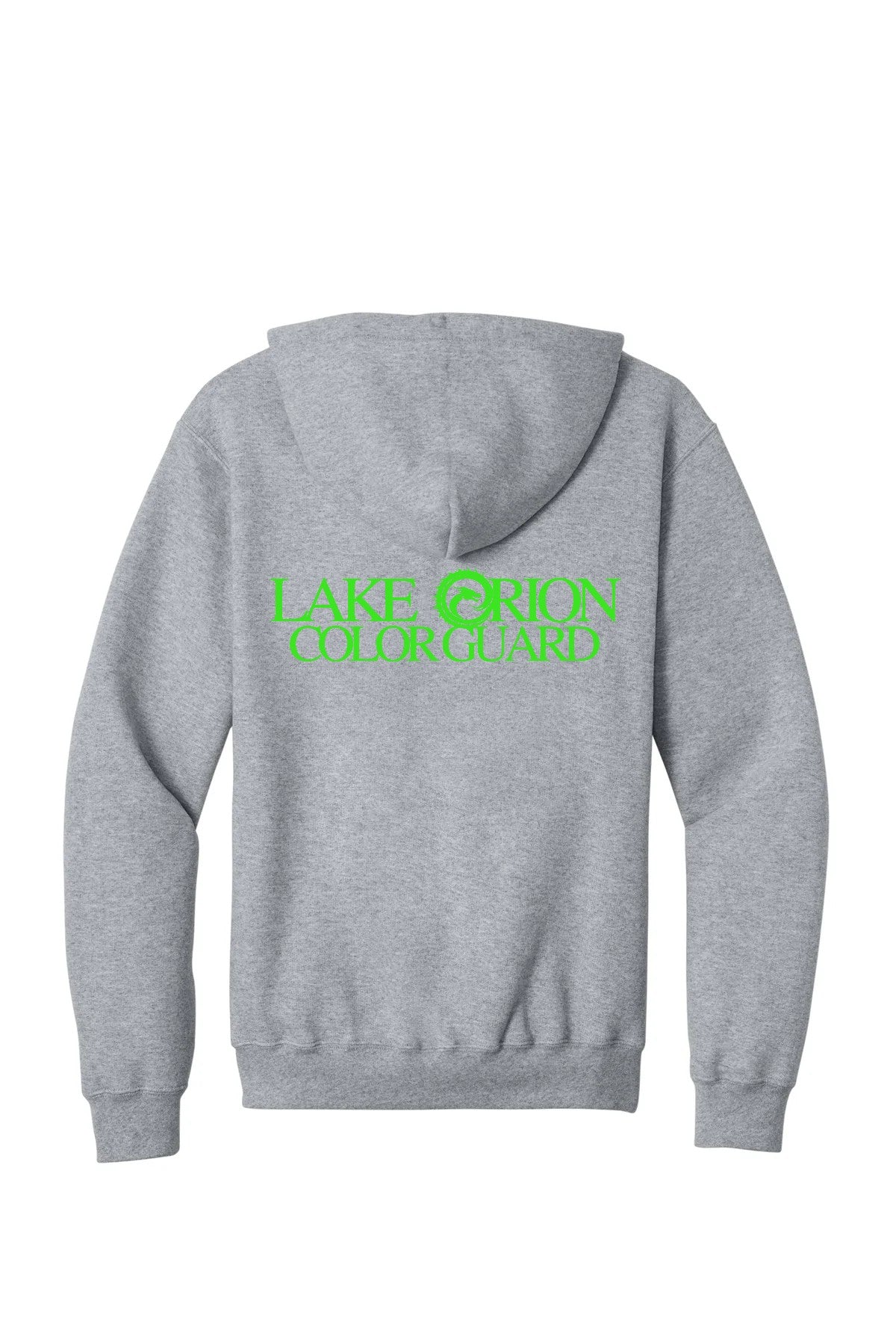 Lake Orion Color Guard Gray with neon green logo