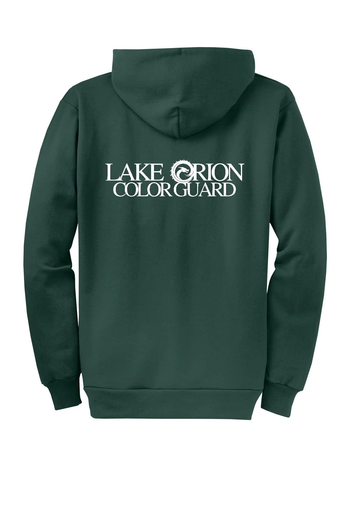 Lake Orion Color Guard Forest Green with white logo