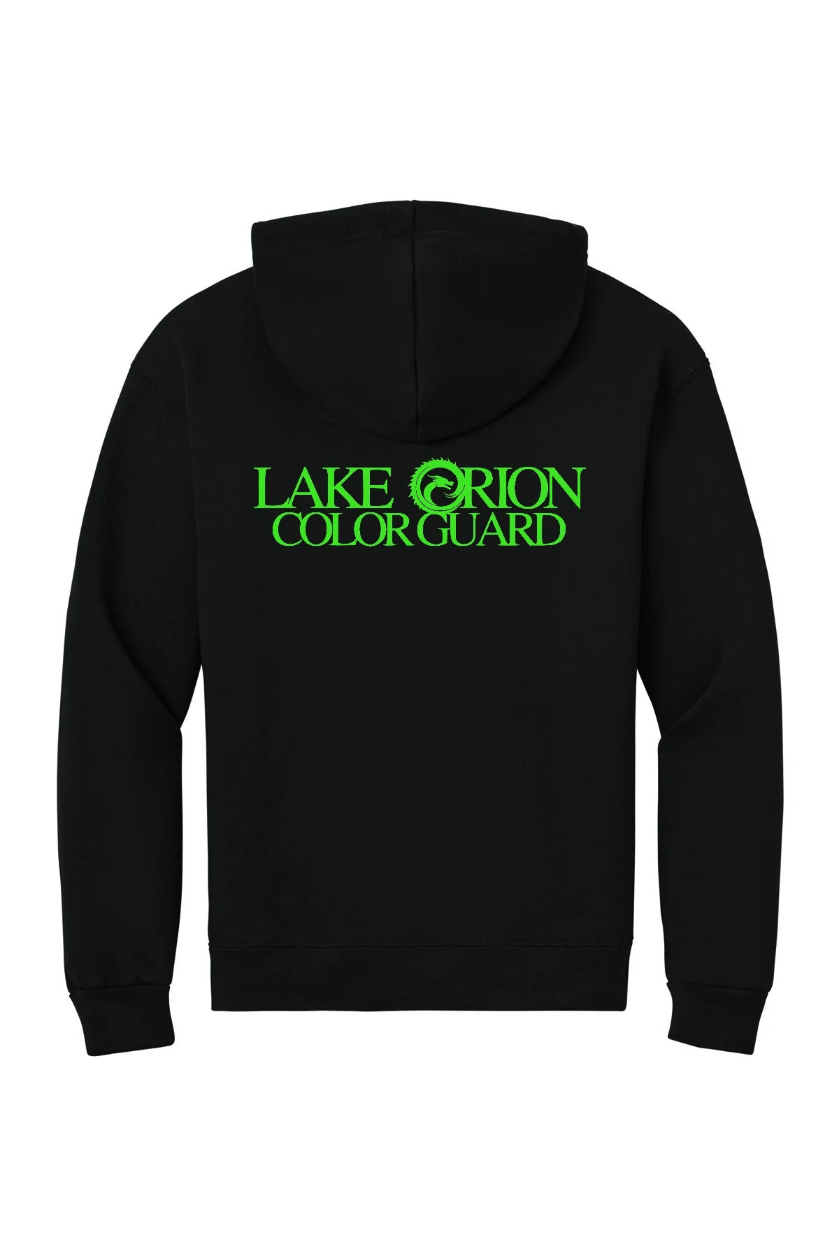 Lake Orion Color Guard Black with neon green logo