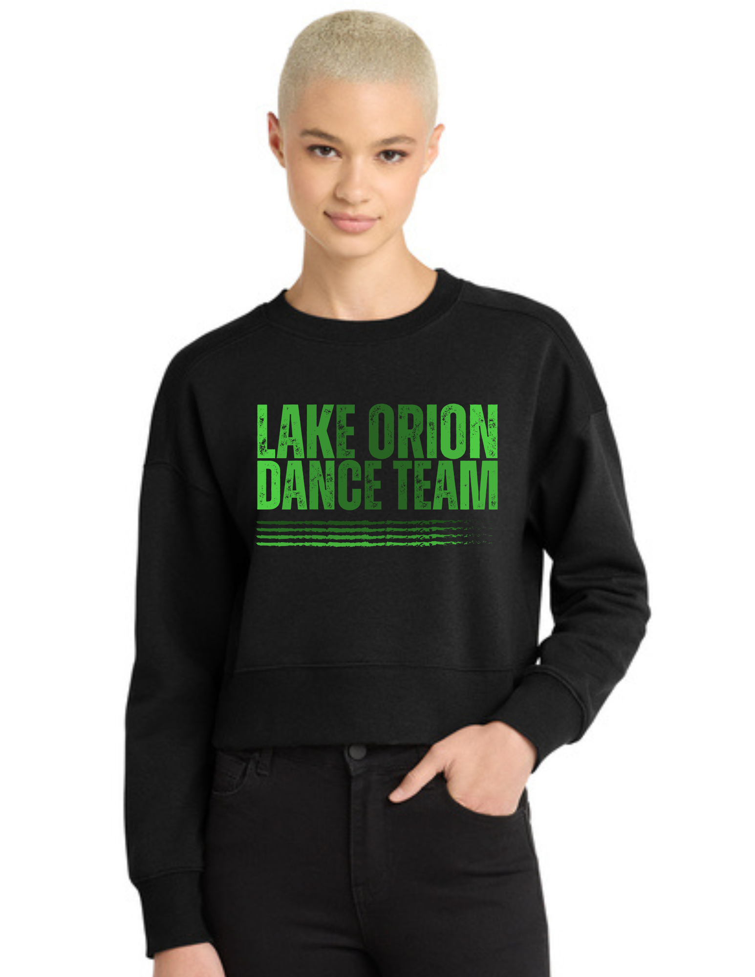 Ombre LO Dance Team Women's Perfect Weight ® Fleece Cropped Crew