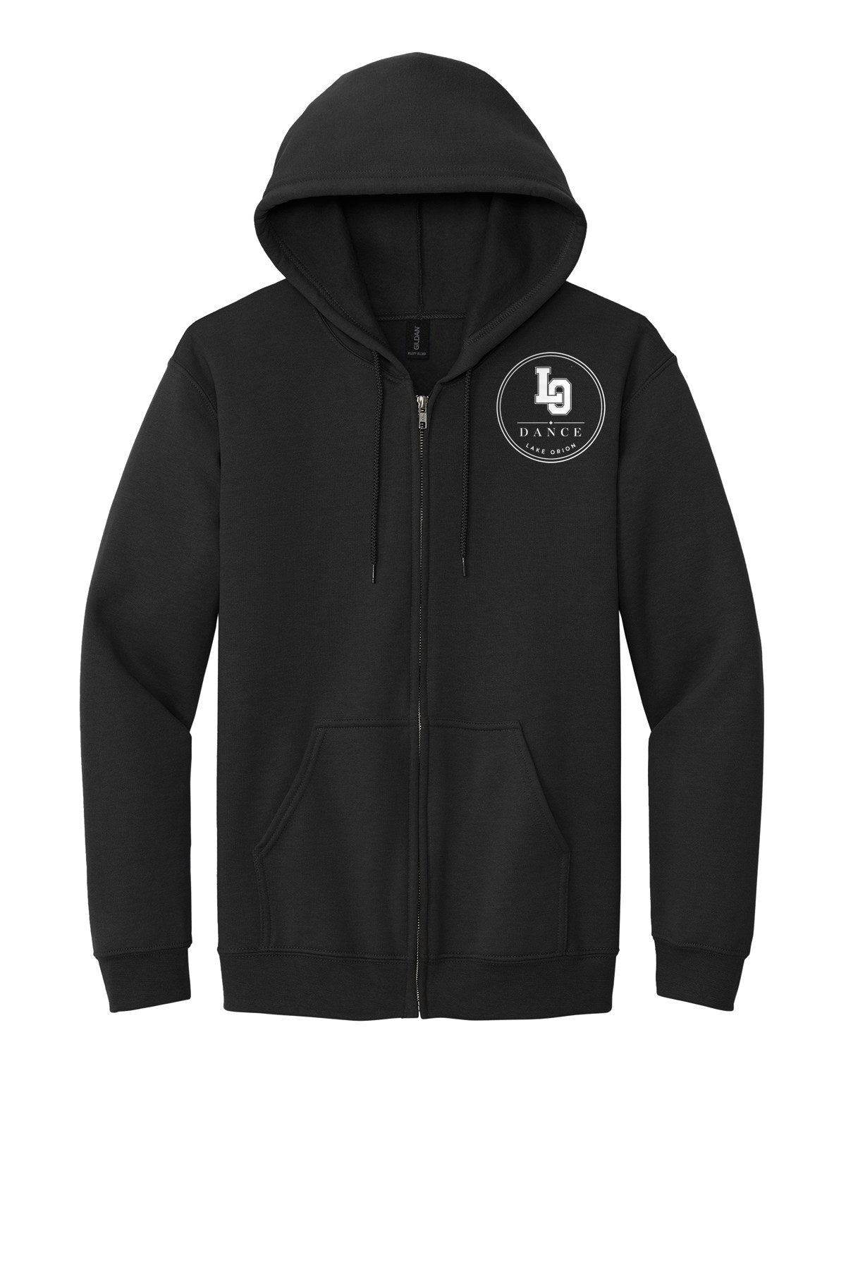 LO Dance Coach Full-Zip Hoodie - LO Dance circle (left chest) - Black
