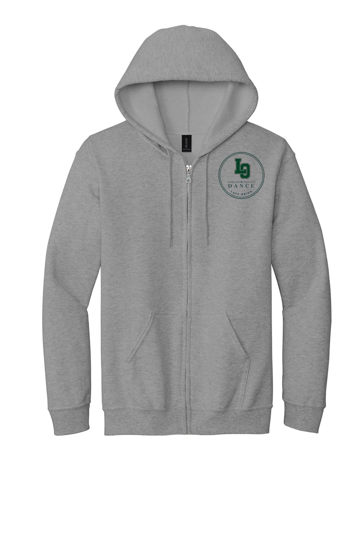 LO Dance Coach Full-Zip Hoodie - LO Dance circle (left chest) - SportGrey