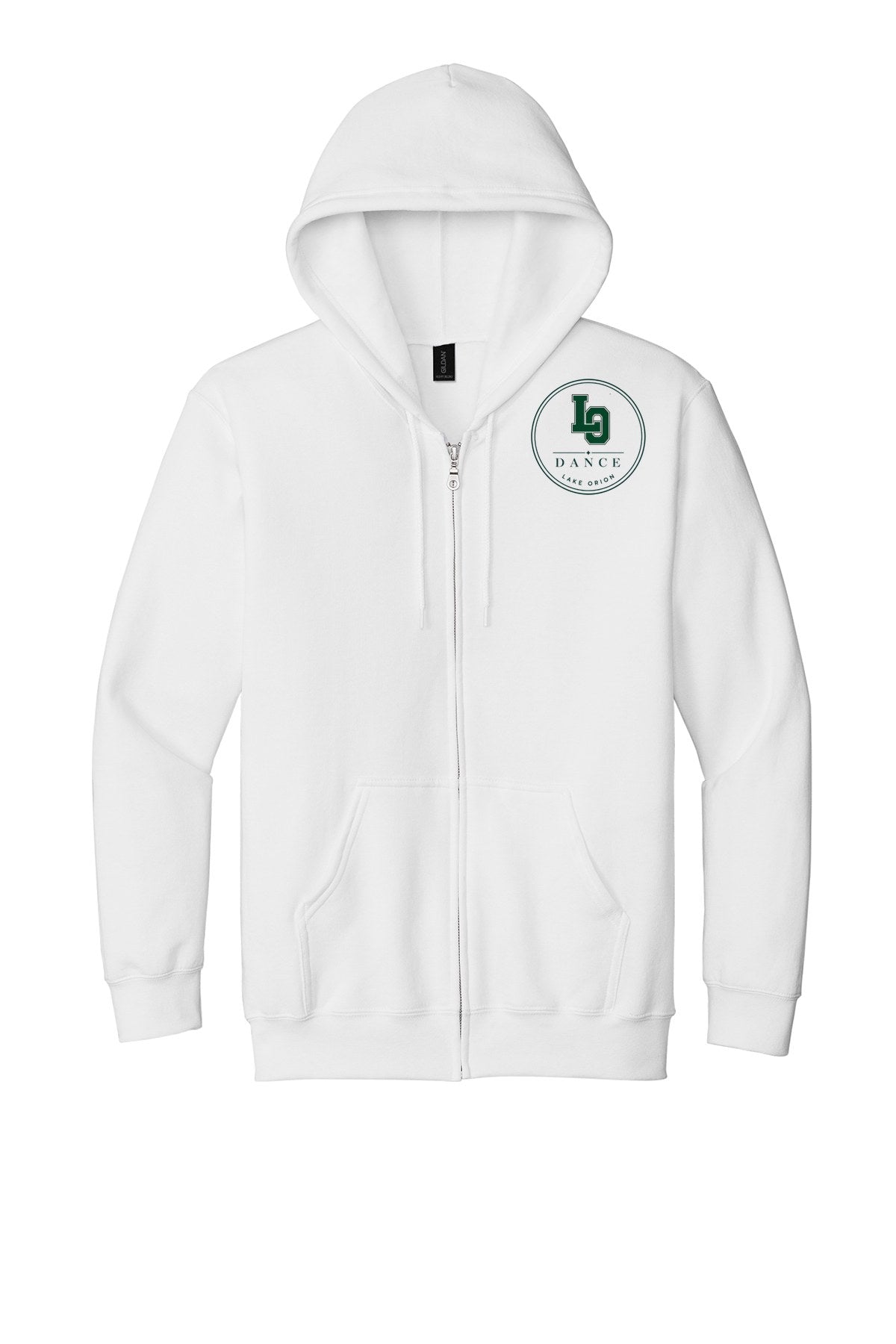 LO Dance Coach Full-Zip Hoodie - LO Dance circle (left chest) - White