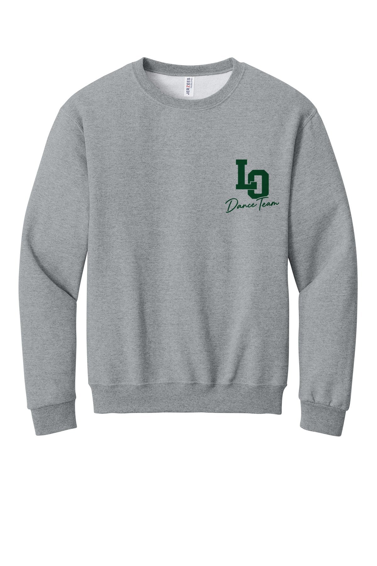 LO Dance Coach Crewneck Sweatshirt - LO Dance Team script (left chest) - AthlHthr