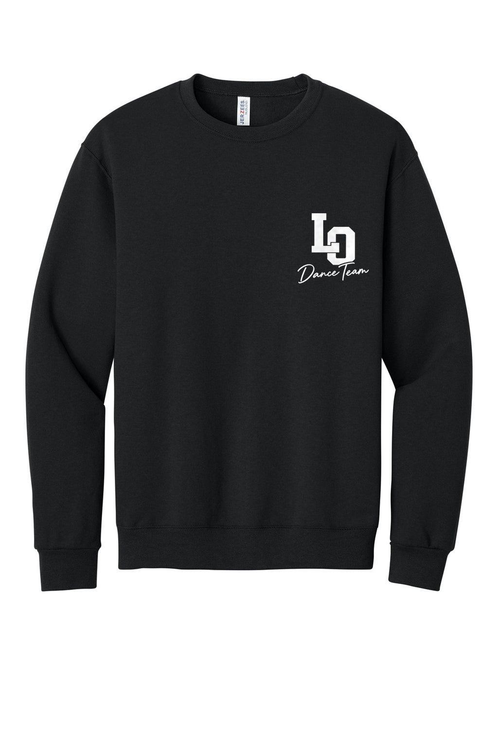 LO Dance Coach Crewneck Sweatshirt - LO Dance Team script (left chest) - Black