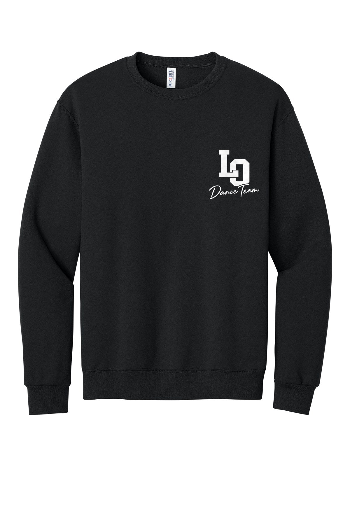 LO Dance Coach Crewneck Sweatshirt - LO Dance Team script (left chest) - Black