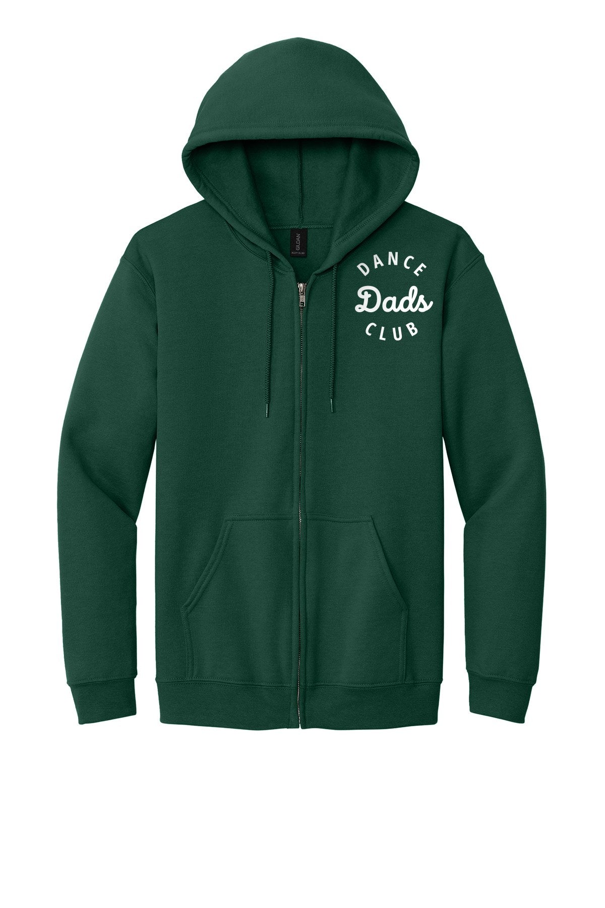 LO Dance Dance Dad Full-Zip Hoodie - Dance Dads Club (left chest) - ForestGrn