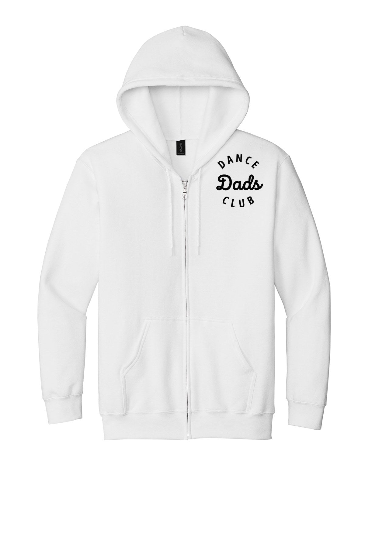 LO Dance Dance Dad Full-Zip Hoodie - Dance Dads Club (left chest) - White