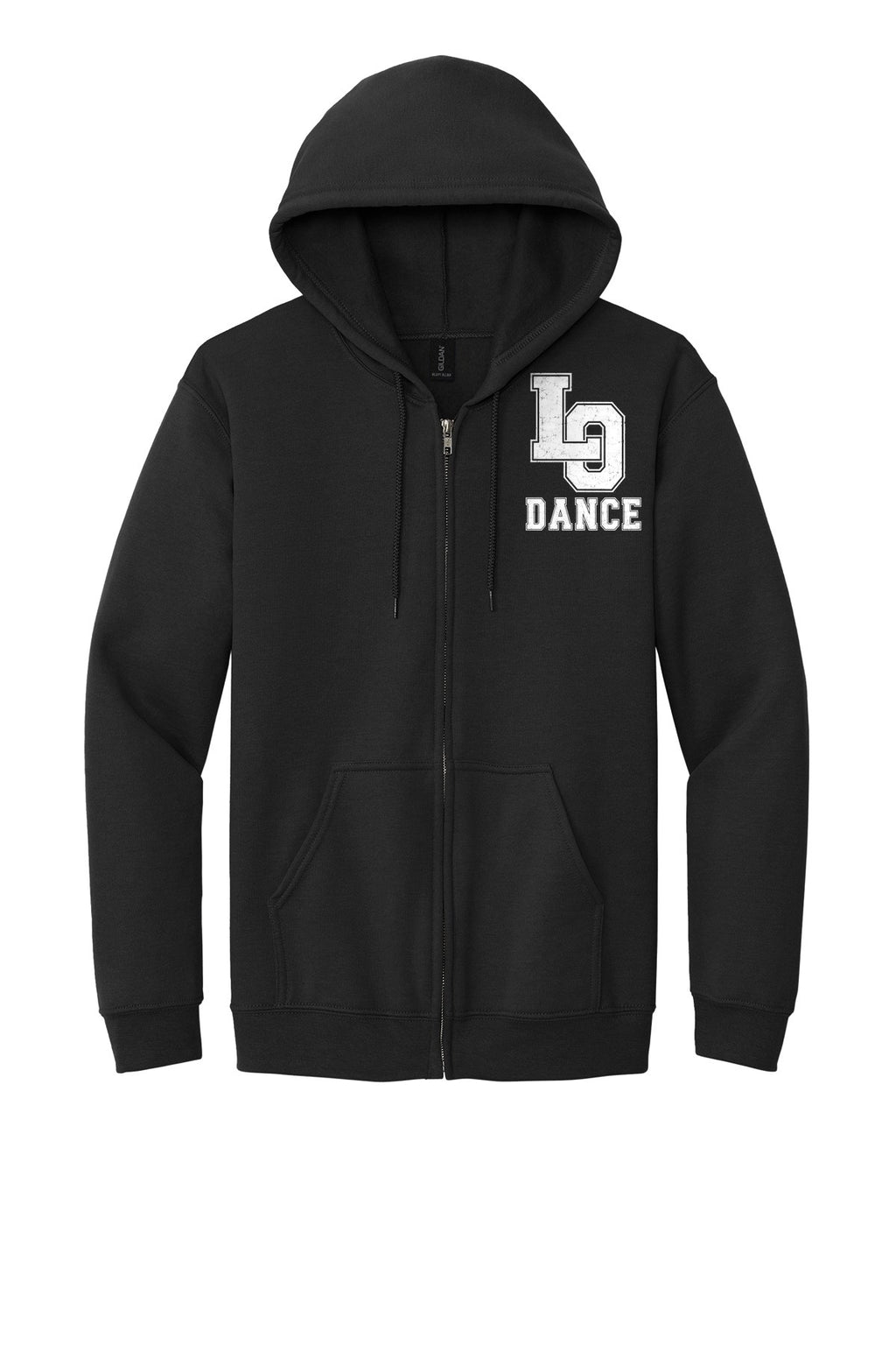 LO Dance Dance Dad Full-Zip Hoodie - LO Dance (left chest) - Black