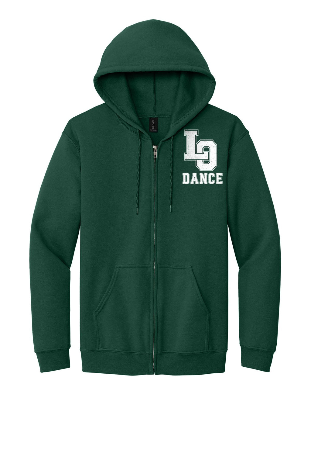 LO Dance Dance Dad Full-Zip Hoodie - LO Dance (left chest) - ForestGrn