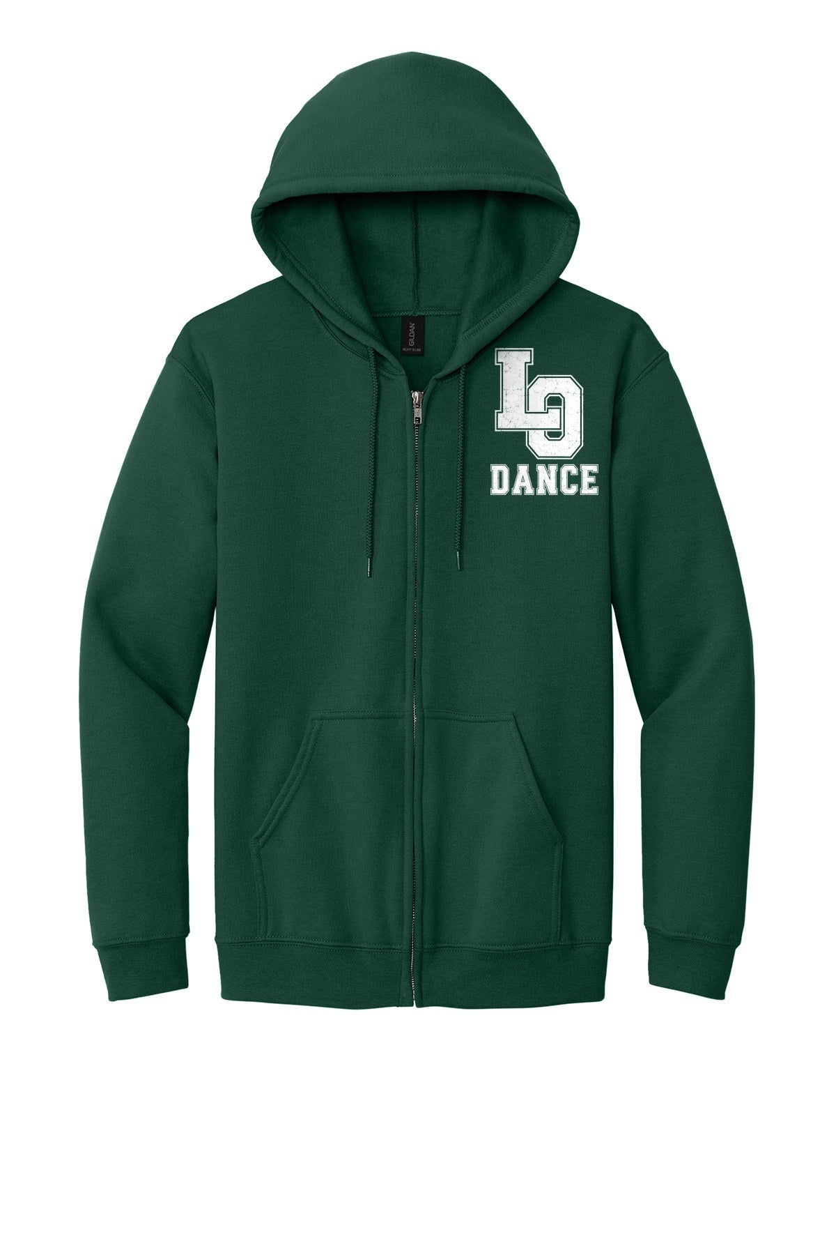 LO Dance Dance Dad Full-Zip Hoodie - LO Dance (left chest) - ForestGrn