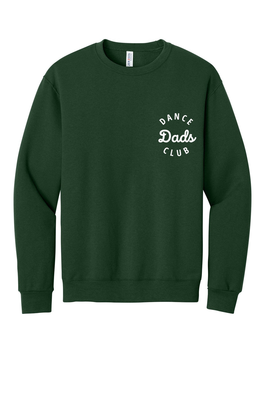 LO Dance Dance Dad Crewneck Sweatshirt - Dance Dads Club (left chest) - ForestGrn