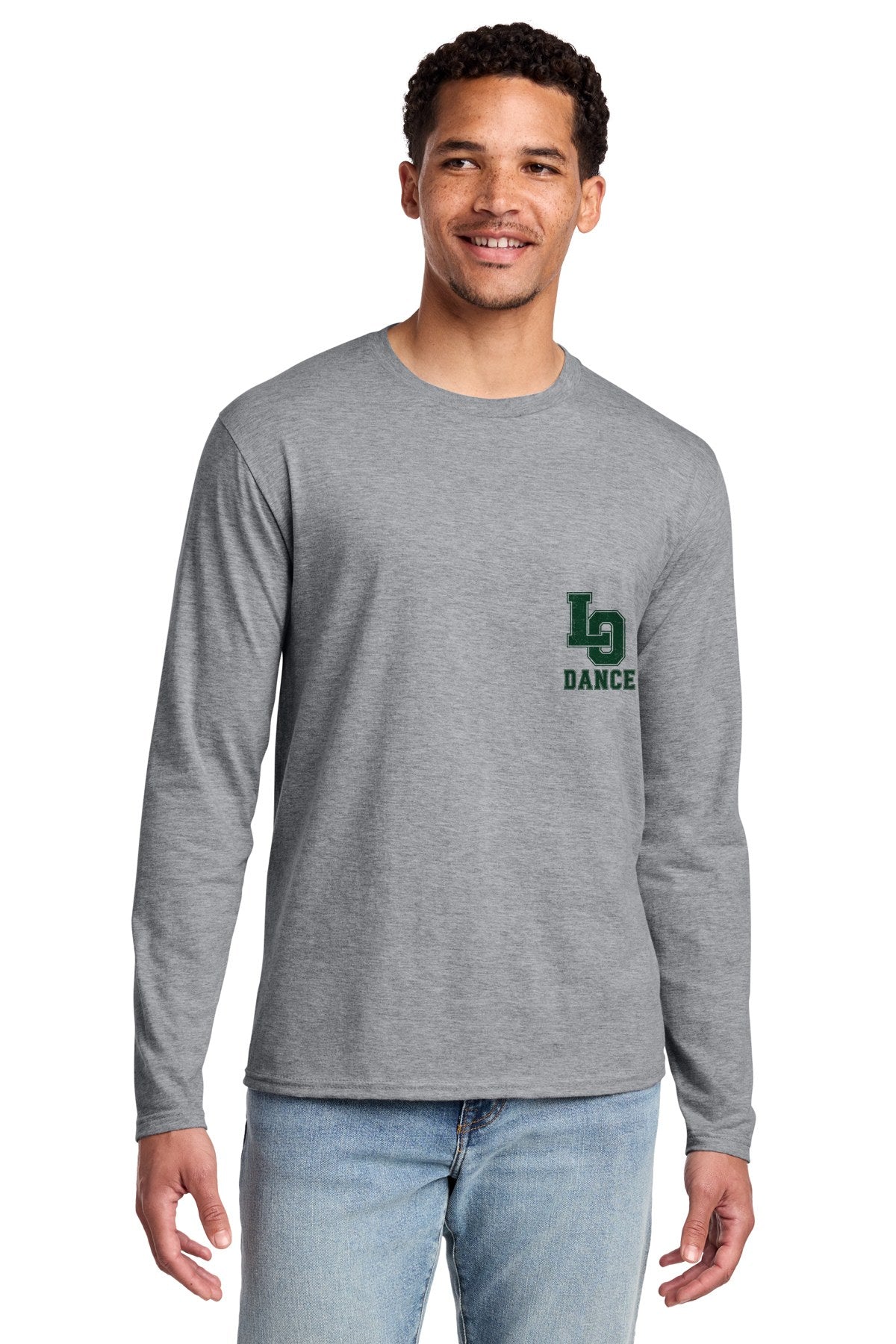 LO Dance Dance Dad Long Sleeve Tee - LO Dance (left chest) - AthlHthr
