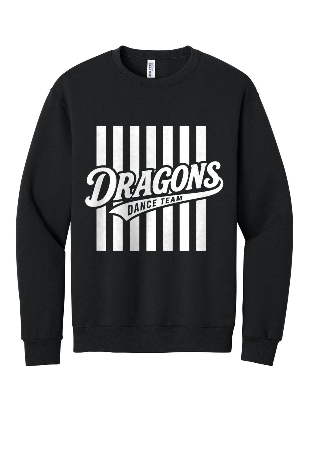 LO Dance Dance Mom Crewneck Sweatshirt - Dragons Dance Team stripes (full front) - Black