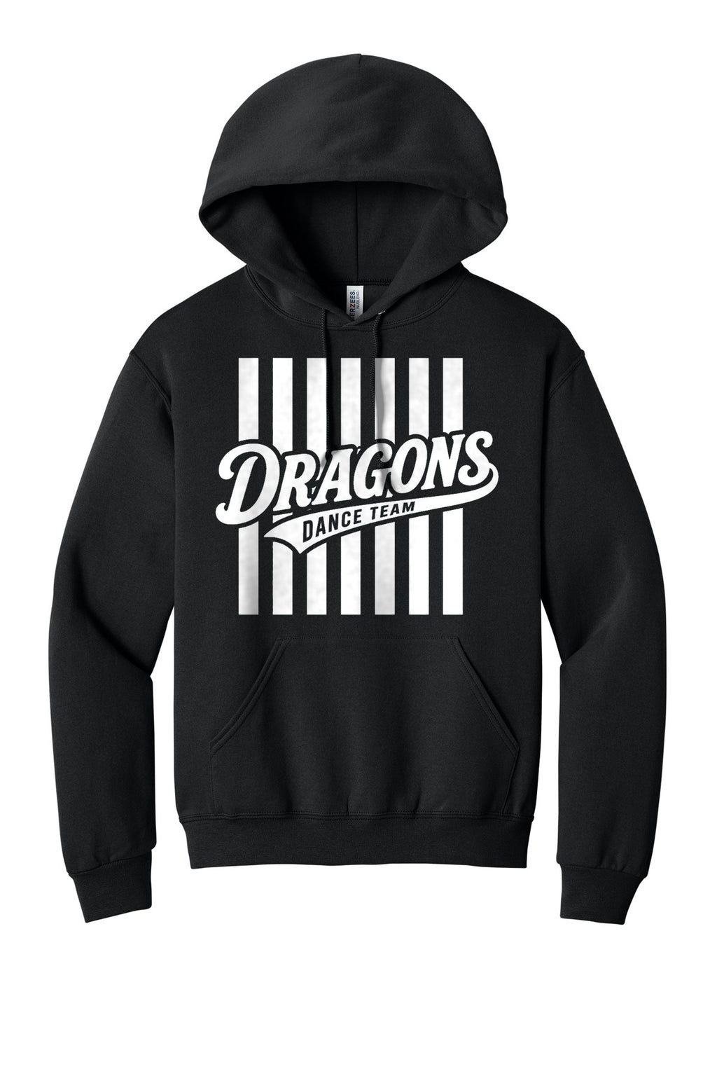 LO Dance Dance Mom Pullover Hoodie - Dragons Dance Team stripes (full front) - Black