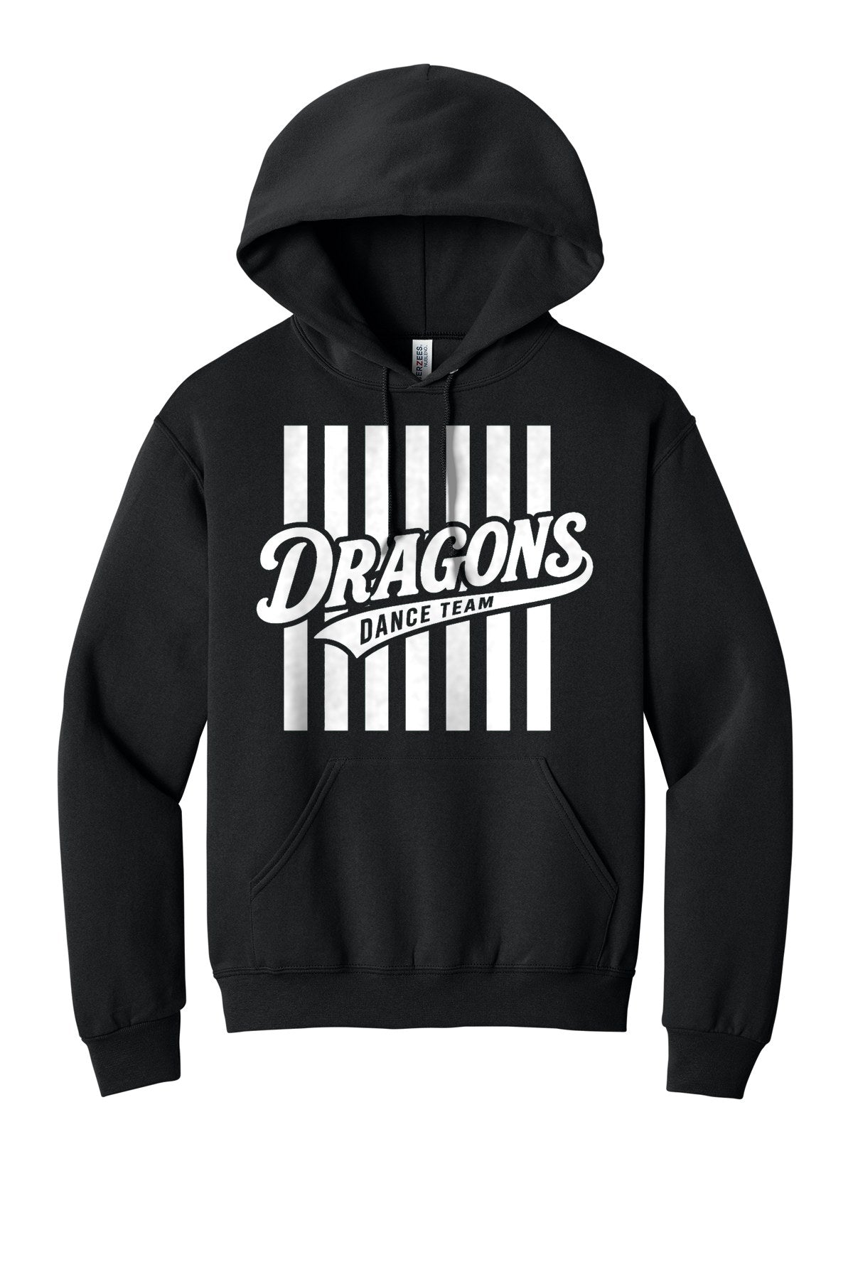 LO Dance Dance Mom Pullover Hoodie - Dragons Dance Team stripes (full front) - Black