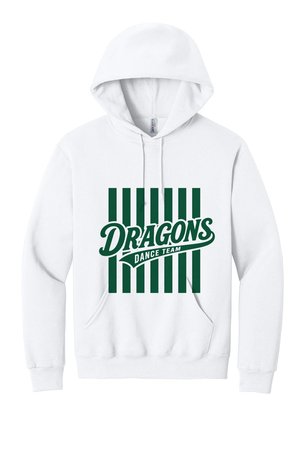 LO Dance Dance Mom Pullover Hoodie - Dragons Dance Team stripes (full front) - White