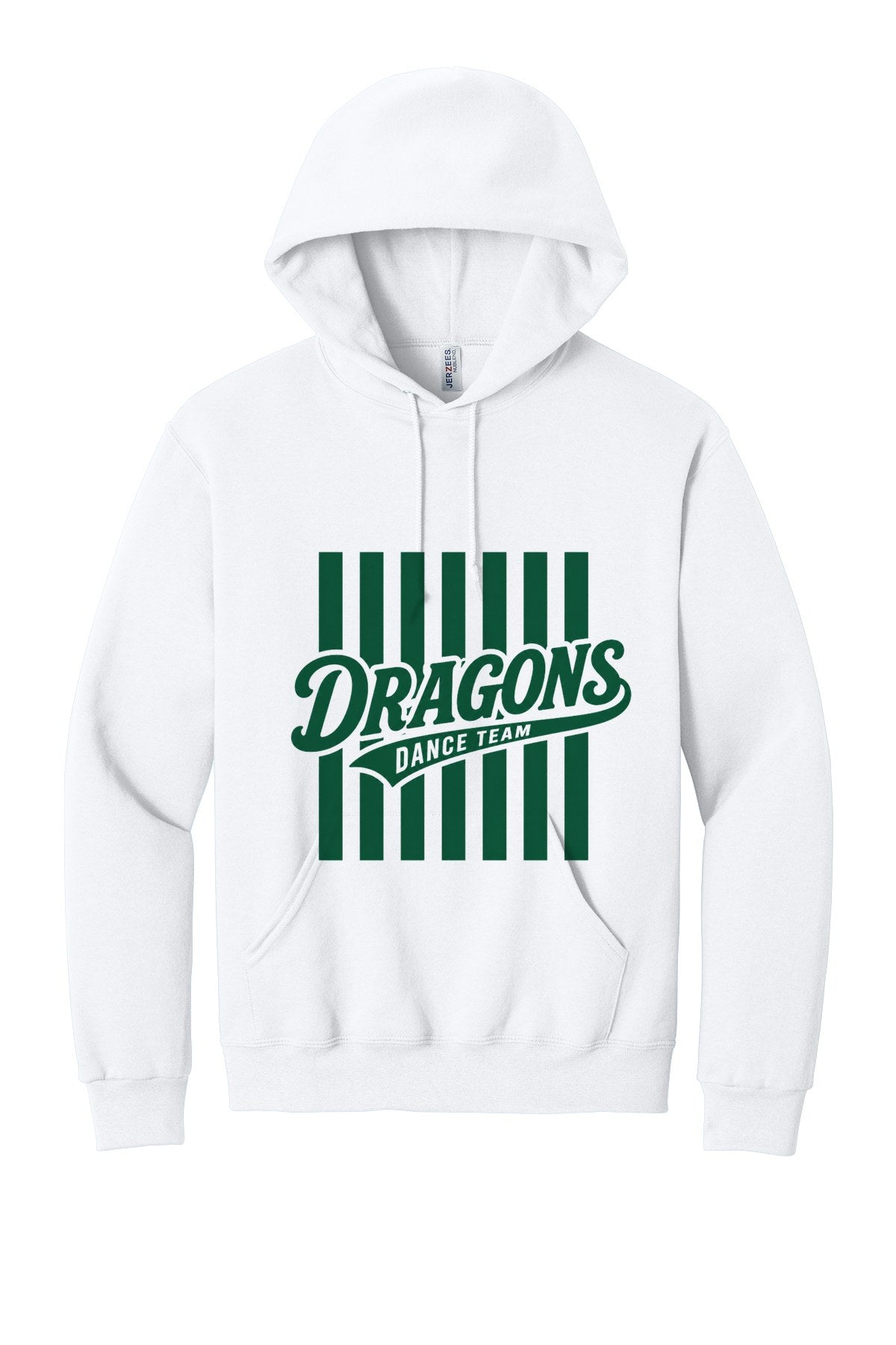 LO Dance Dance Mom Pullover Hoodie - Dragons Dance Team stripes (full front) - White