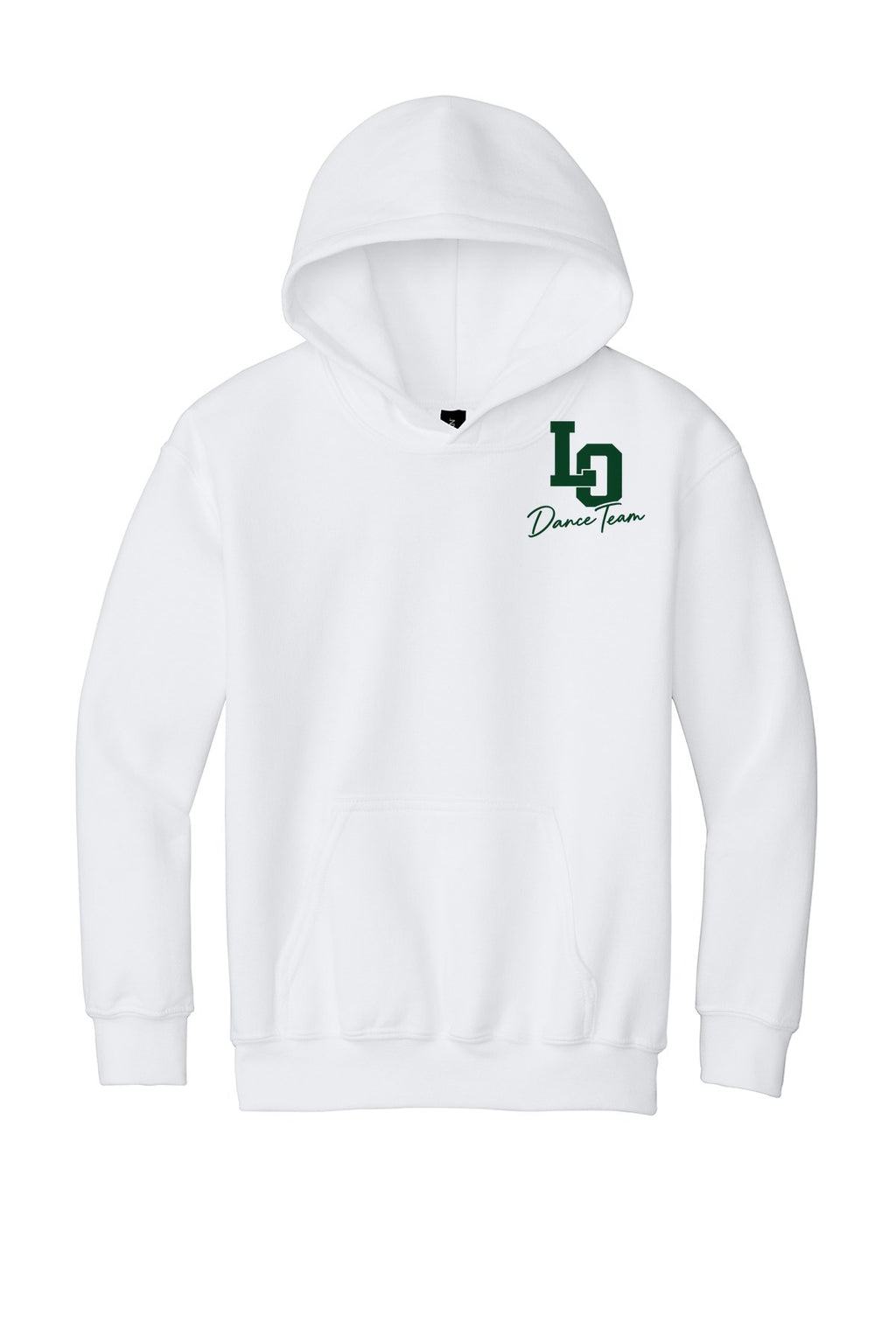 LO Dance Support Crew Youth Hoodie - LO Dance Team (left chest) - WHITE