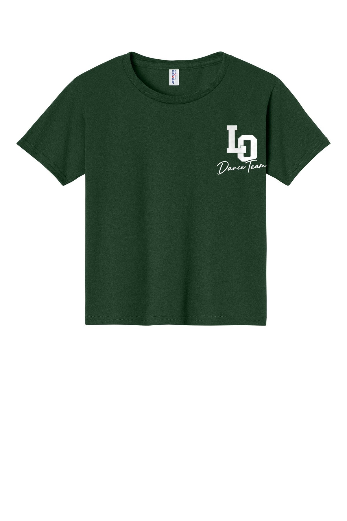 LO Dance Support Crew Youth Tee - LO Dance Team (left chest) - ForestGrn