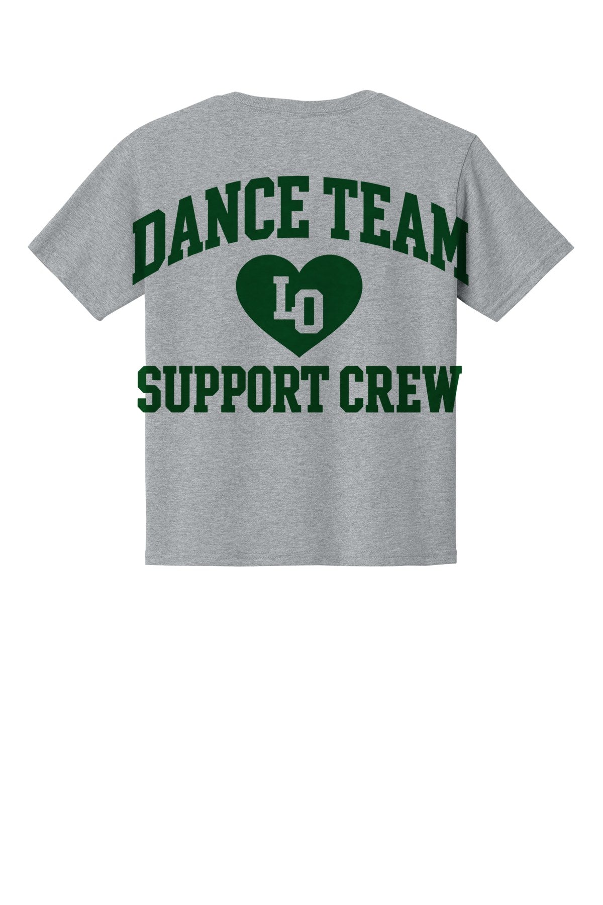 LO Dance Support Crew Youth Tee - Dance Team Support Crew (full back) - AthlHthr