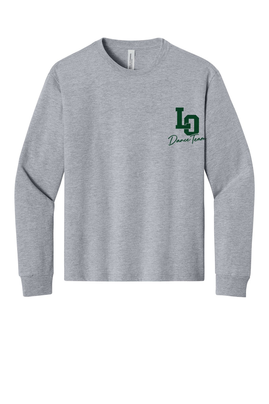 LO Dance Support Crew Youth Long Sleeve Tee - LO Dance Team (left chest) - AthlHthr