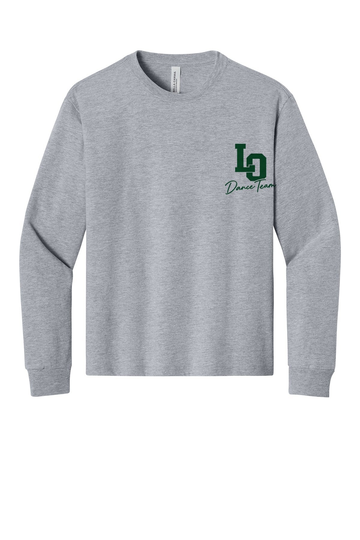 LO Dance Support Crew Youth Long Sleeve Tee - LO Dance Team (left chest) - AthlHthr