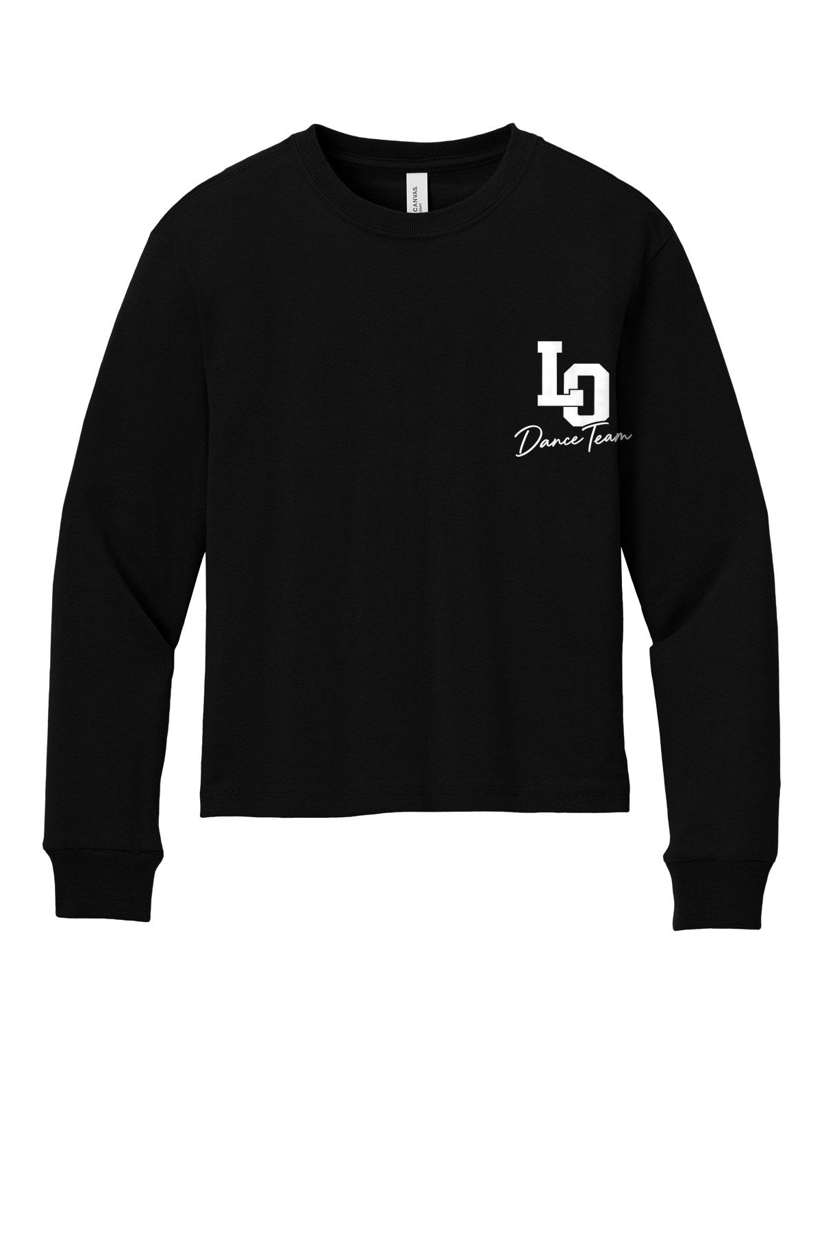 LO Dance Support Crew Youth Long Sleeve Tee - LO Dance Team (left chest) - Black