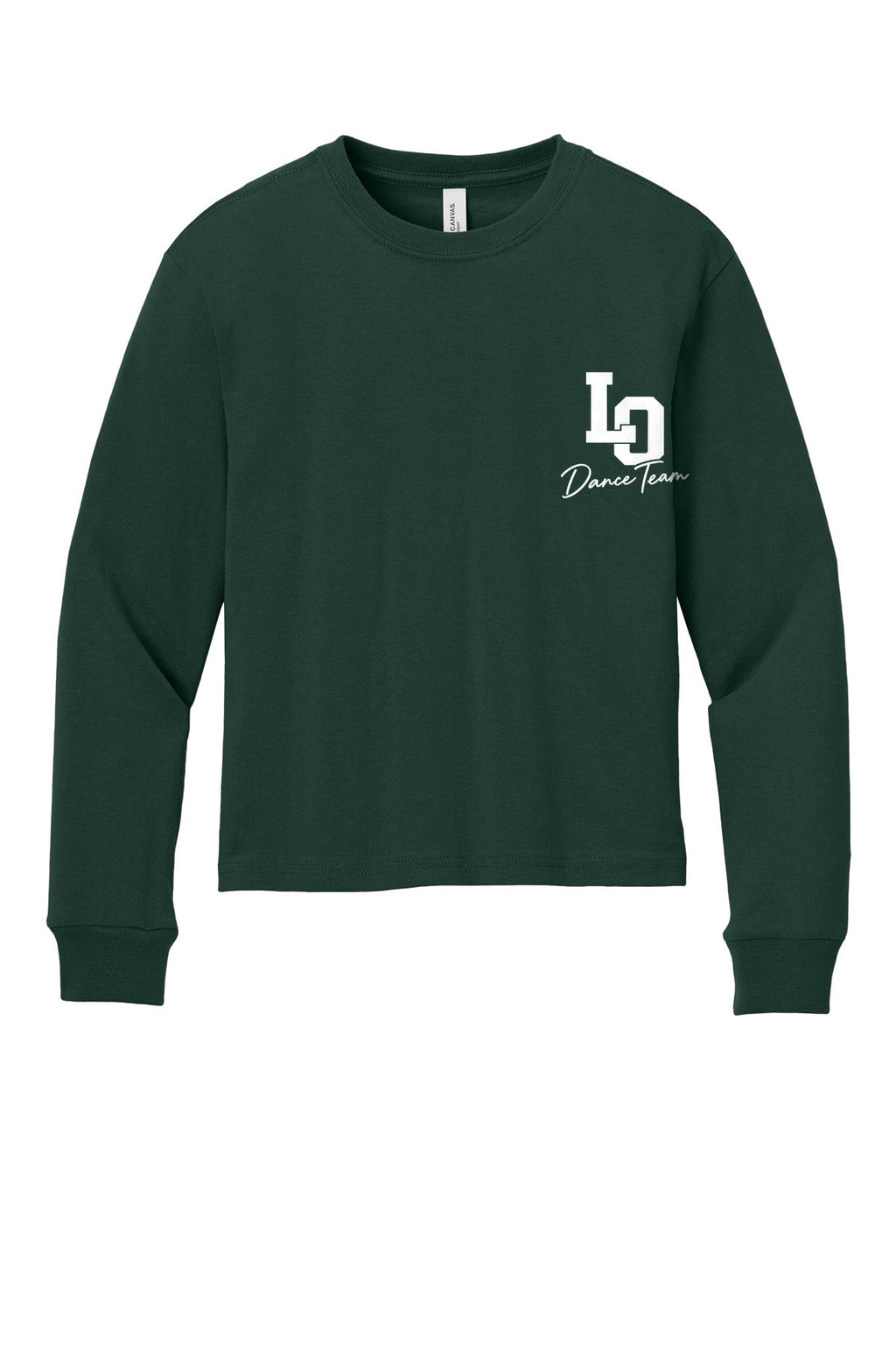 LO Dance Support Crew Youth Long Sleeve Tee - LO Dance Team (left chest) - Forest