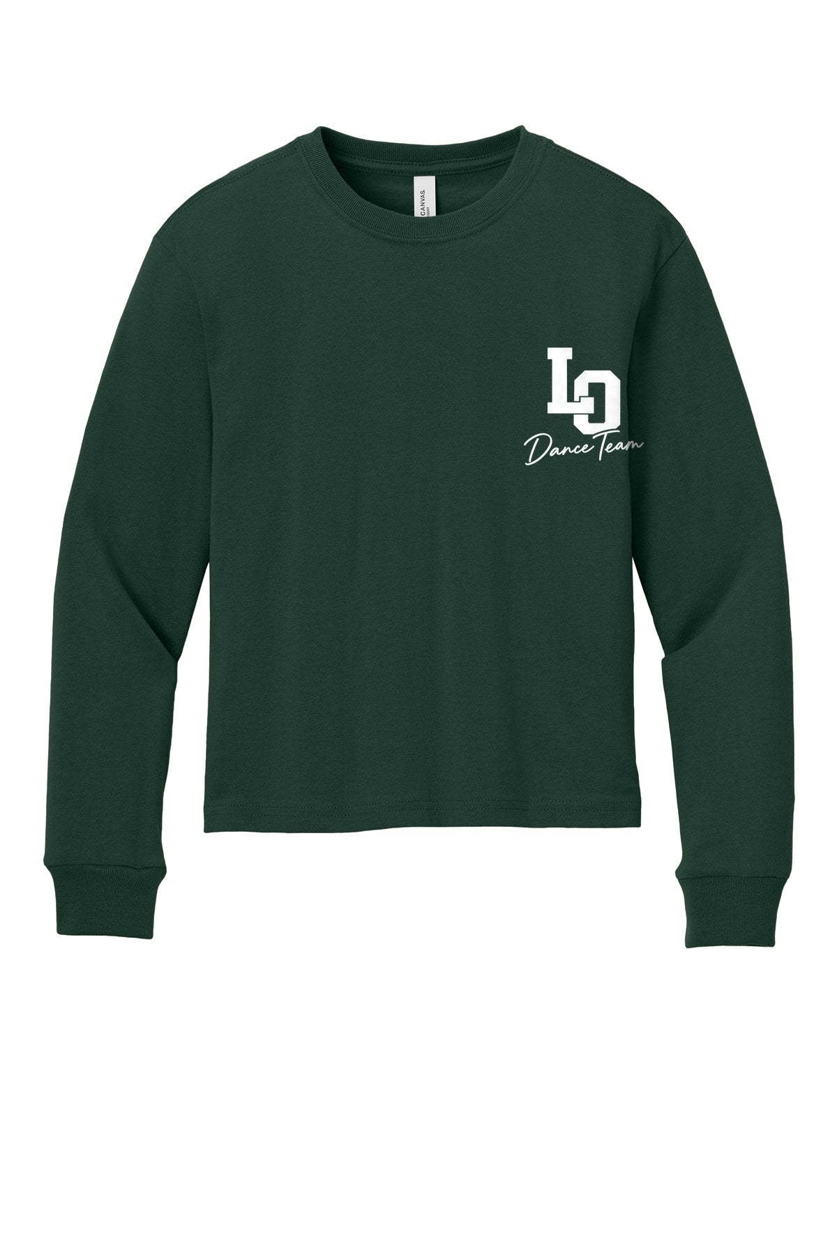 LO Dance Support Crew Youth Long Sleeve Tee - LO Dance Team (left chest) - Forest