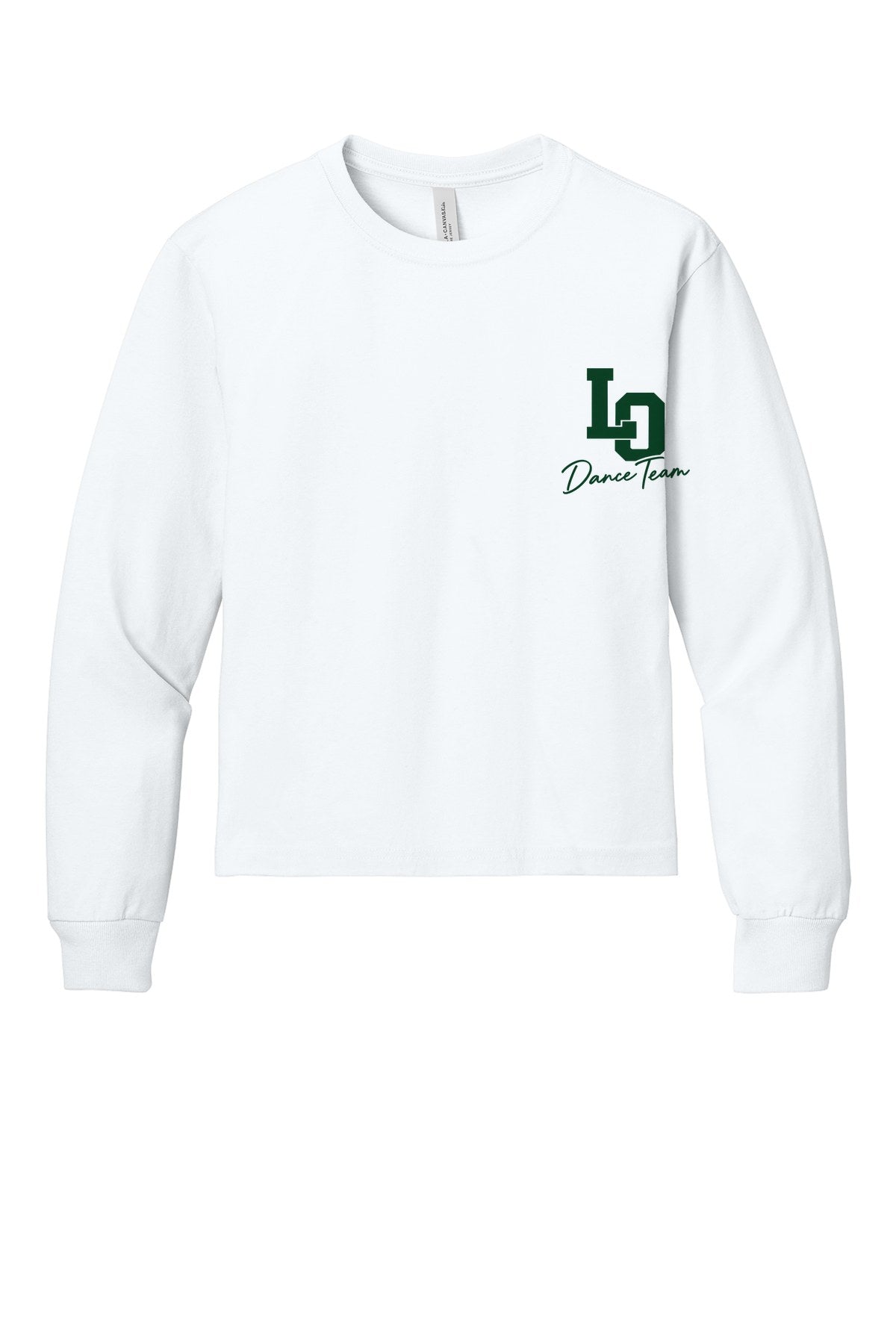 LO Dance Support Crew Youth Long Sleeve Tee - LO Dance Team (left chest) - White