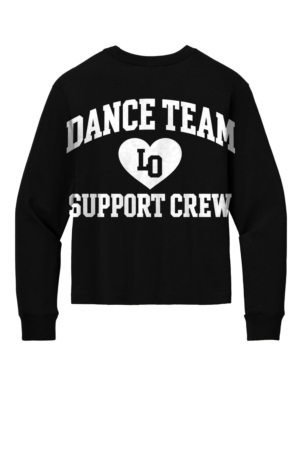 LO Dance Support Crew Youth Long Sleeve Tee - Dance Team Support Crew (full back) - Black
