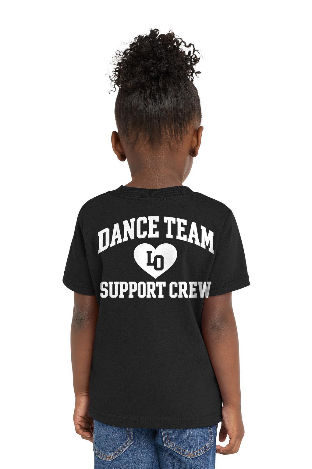 LO Dance Support Crew Toddler Tee - Dance Team Support Crew (full back) - JetBlack
