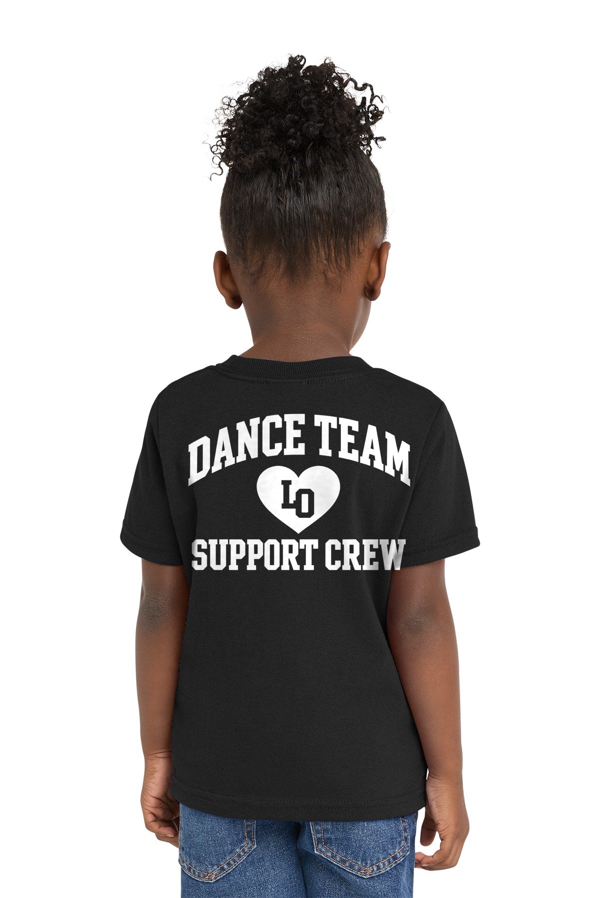 LO Dance Support Crew Toddler Tee - Dance Team Support Crew (full back) - JetBlack