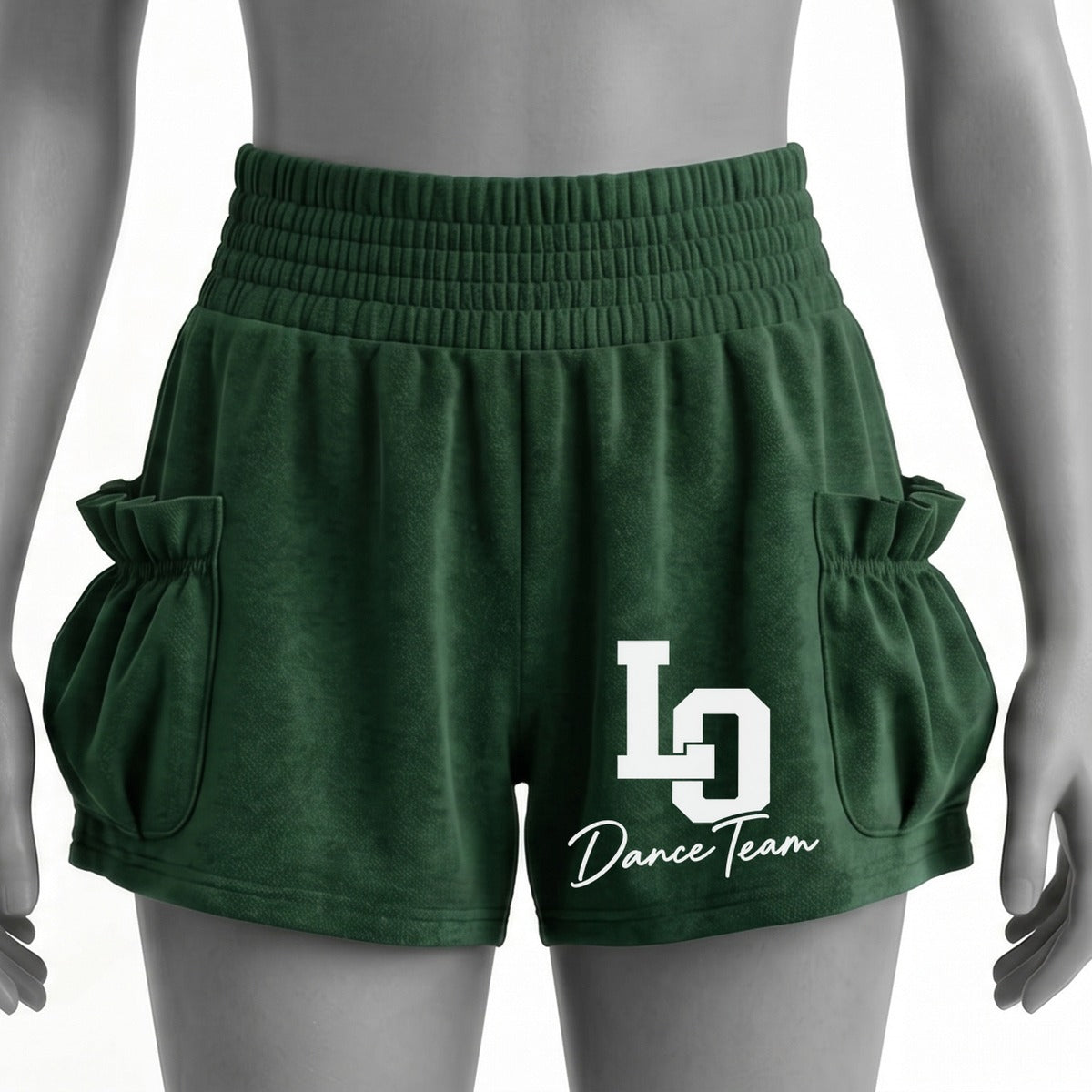 LO Dance Pocket Shorts - Hunter Green - LO Dance Team script