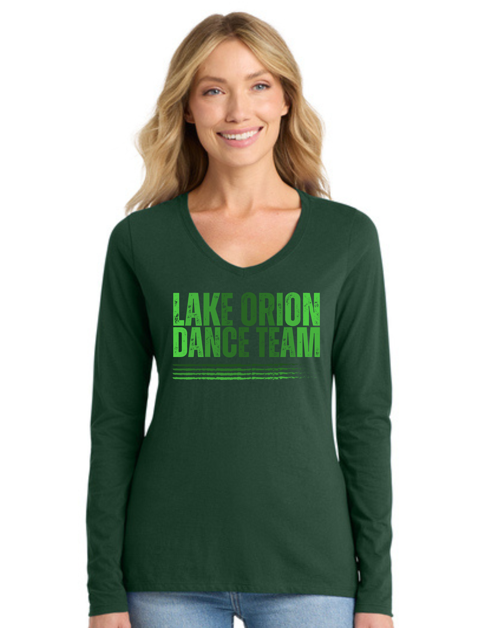 Ombre LO Dance Team Ladies Long Sleeve Fan Favorite V-Neck T