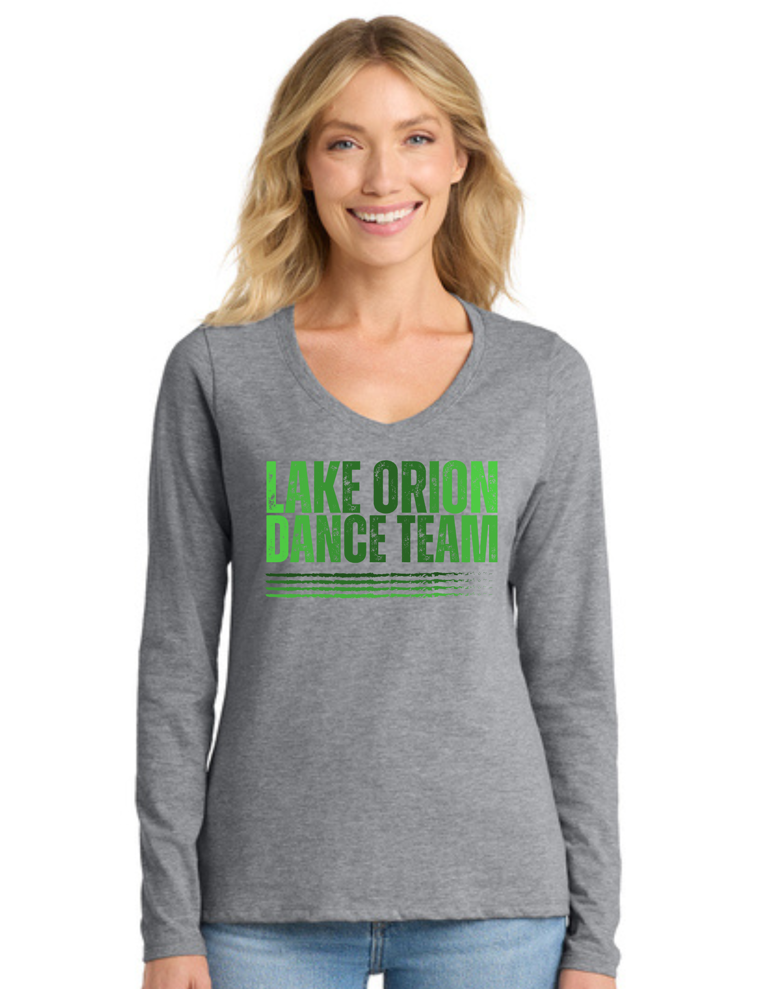 Ombre LO Dance Team Ladies Long Sleeve Fan Favorite V-Neck T