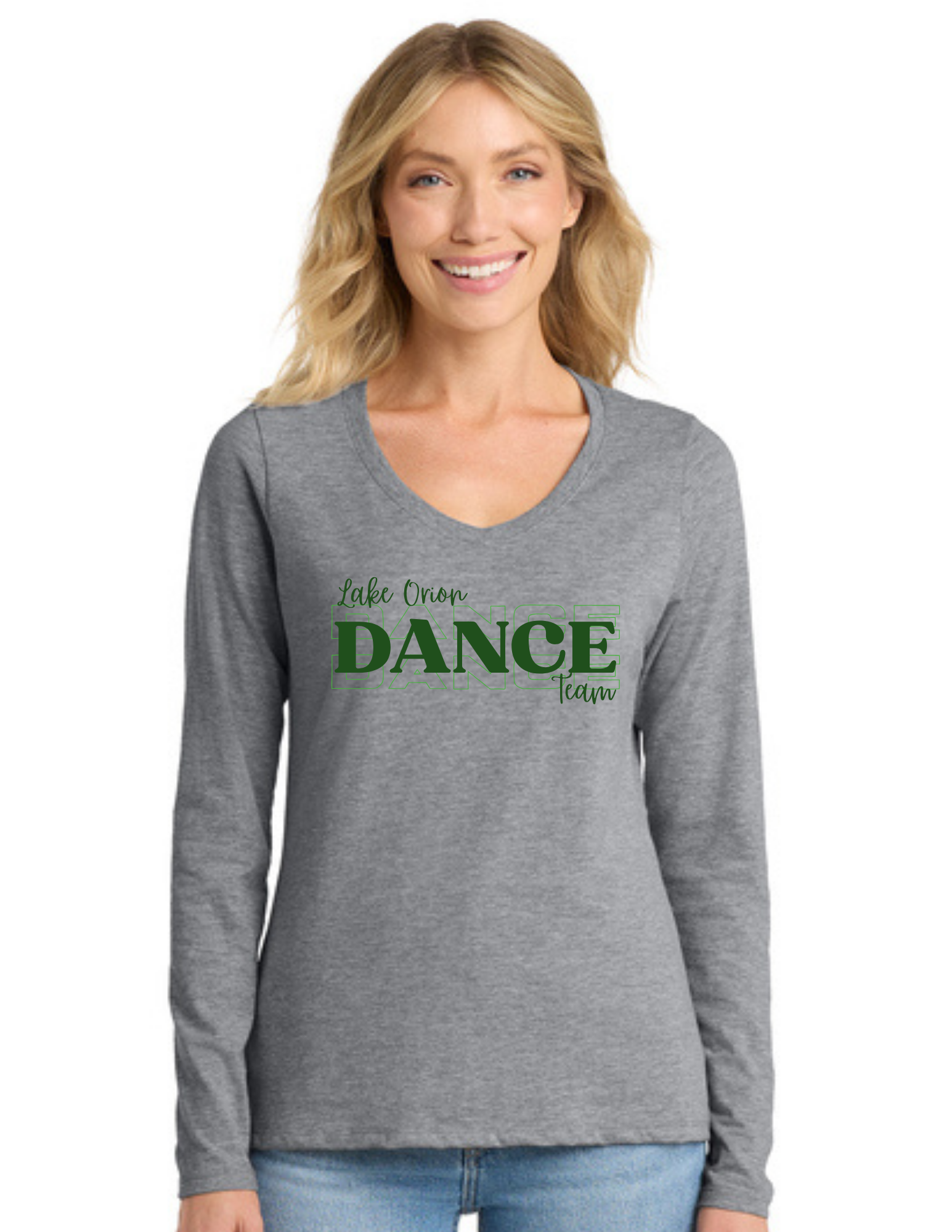 Shadowed Dance Team Ladies Long Sleeve Fan Favorite V-Neck T