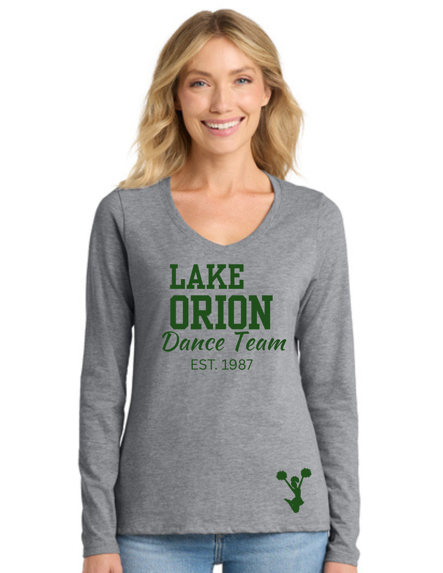 EST 1987 Dance Team Ladies Long Sleeve Fan Favorite V-Neck T