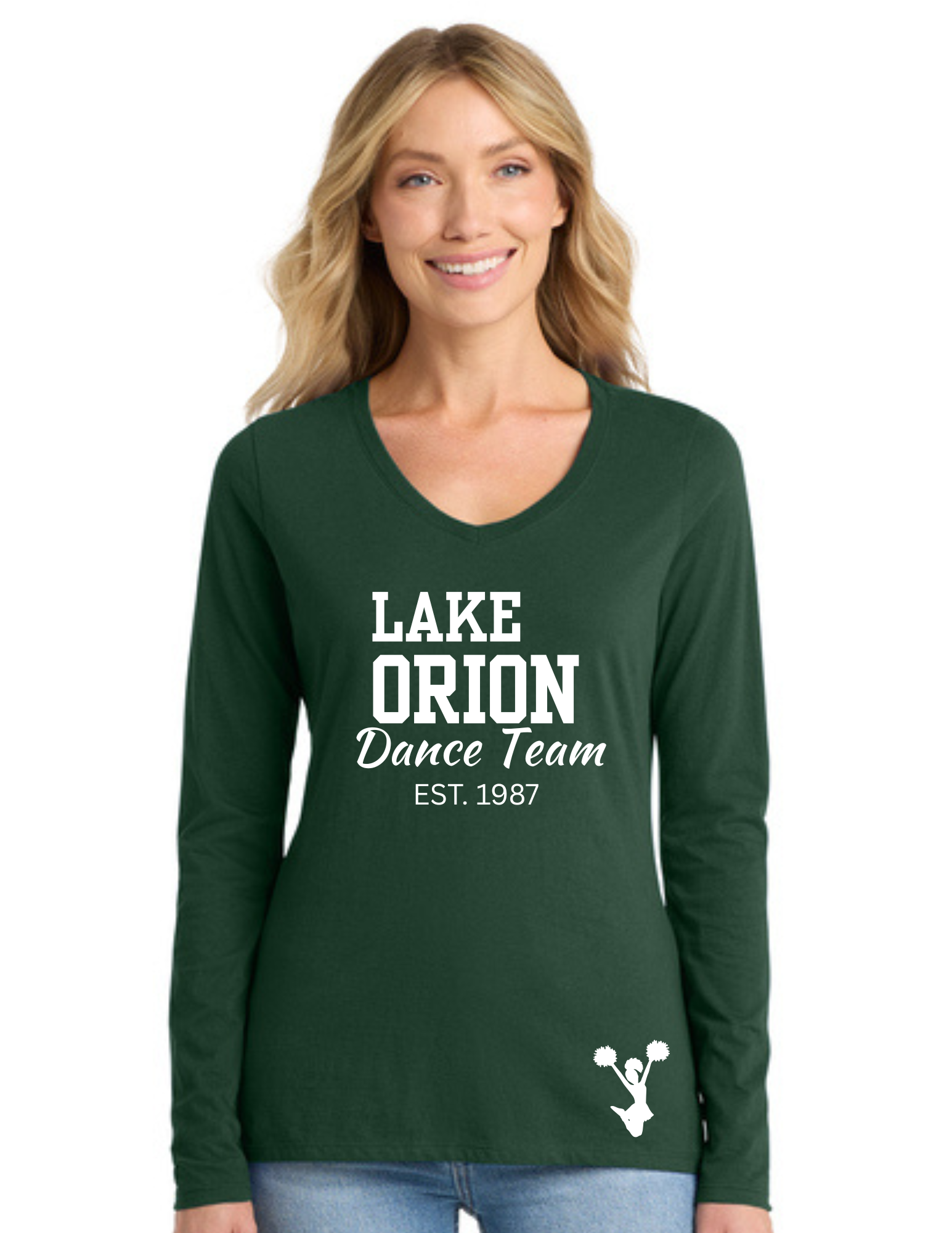 EST 1987 Dance Team Ladies Long Sleeve Fan Favorite V-Neck T