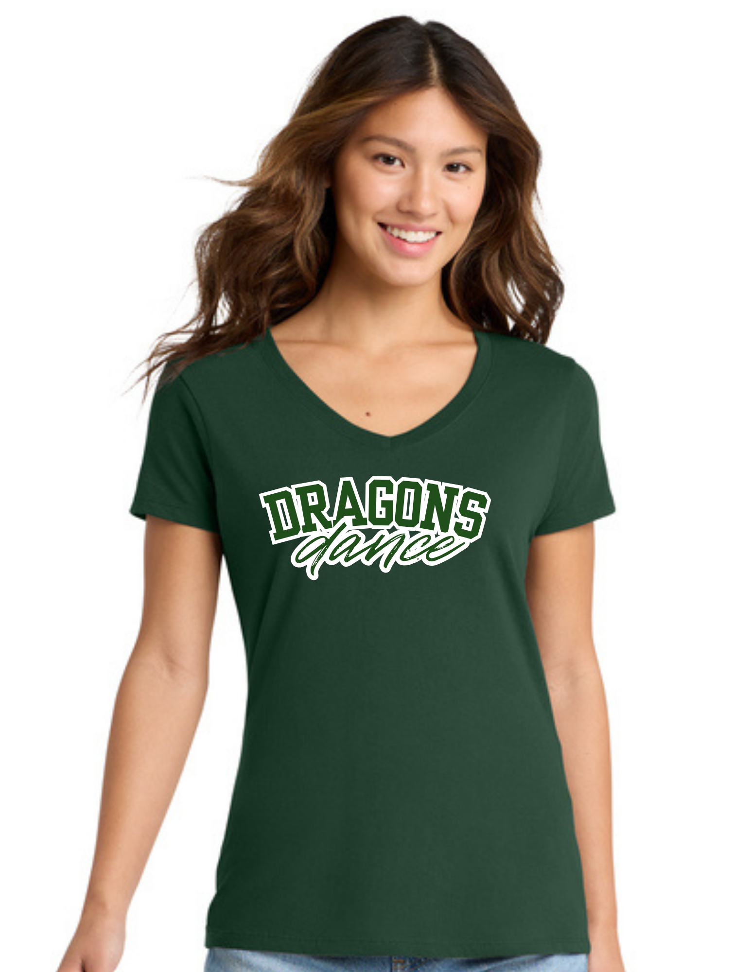 Dragons Dance Team Ladies Short Sleeve Fan Favorite V-Neck T