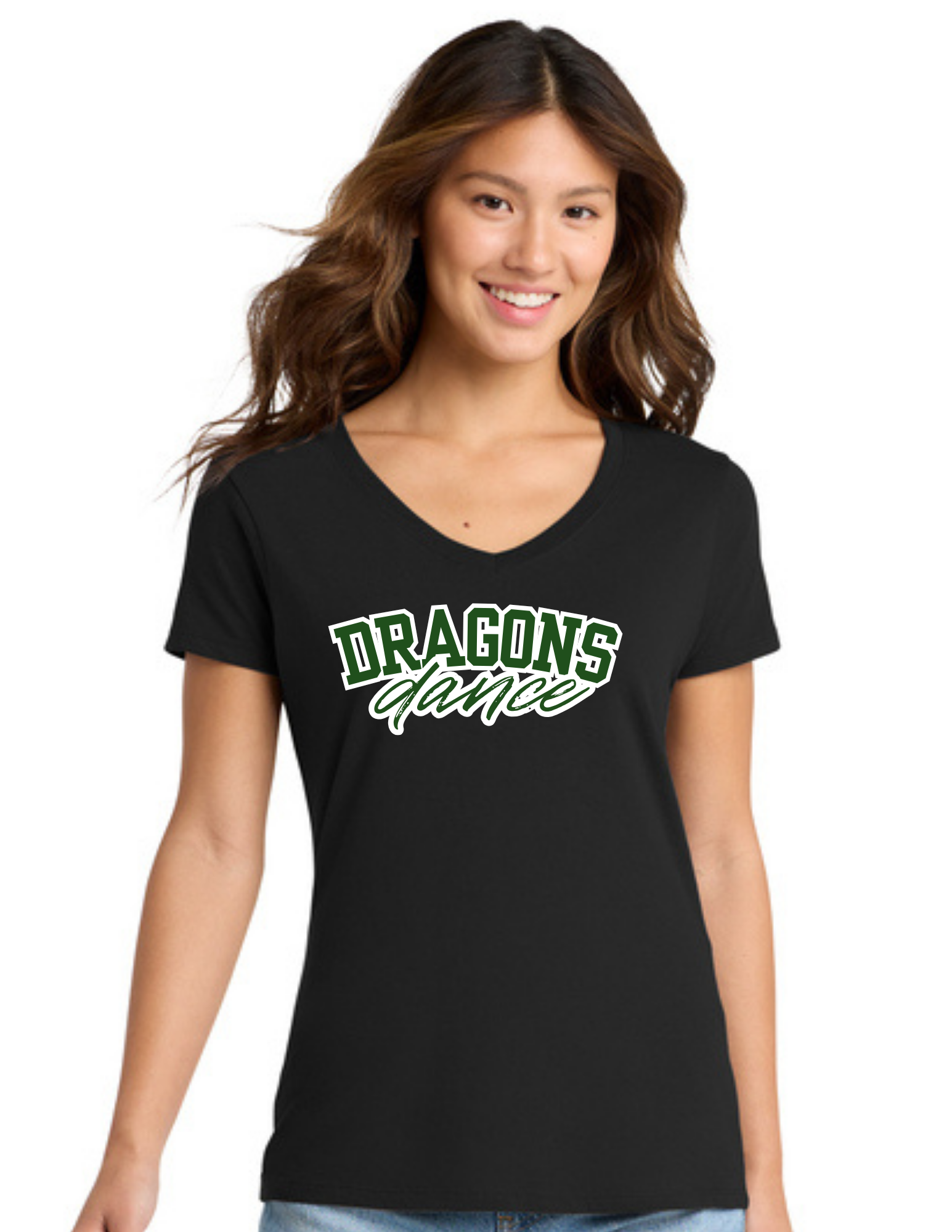 Dragons Dance Team Ladies Short Sleeve Fan Favorite V-Neck T