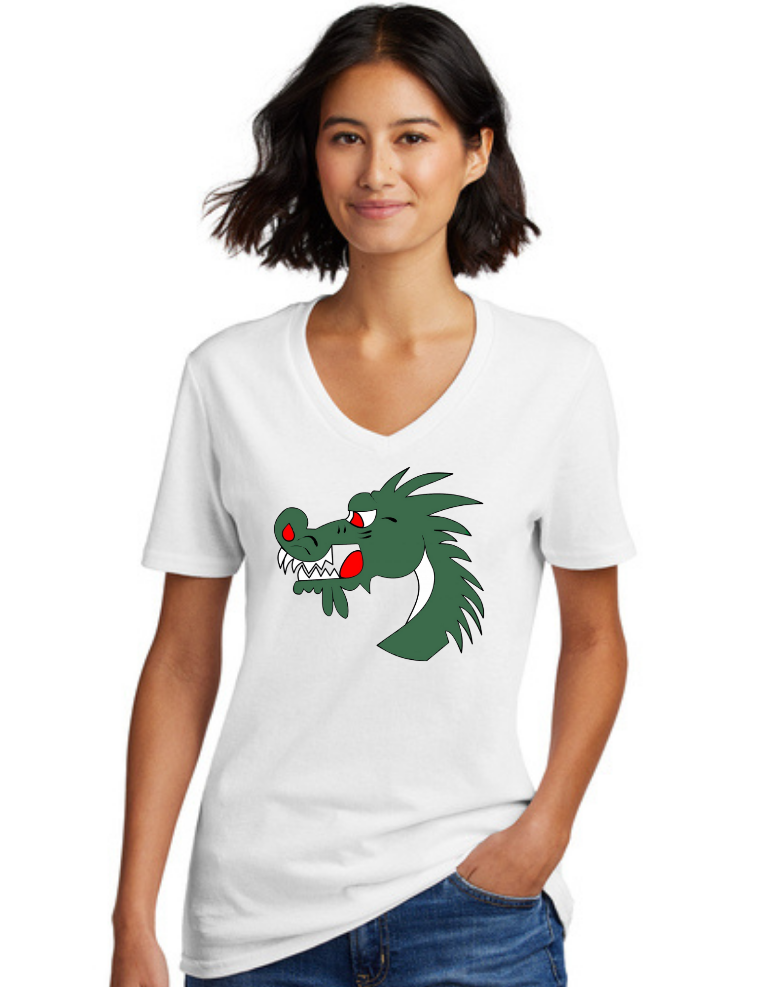 Dragons Women's Core Cotton V-Neck Tee