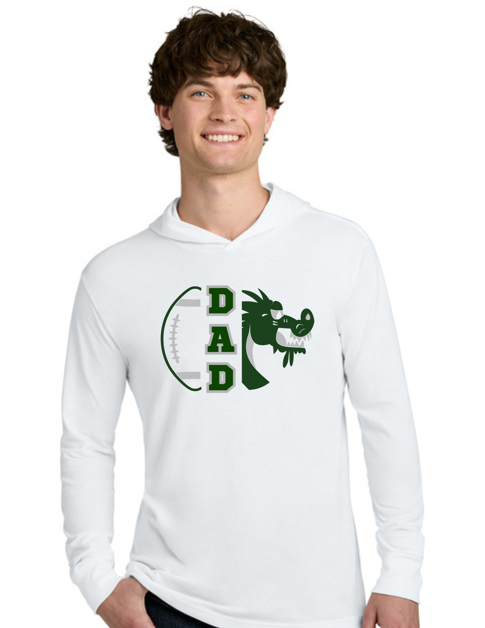 Football Dad CVC Long Sleeve Hoodie