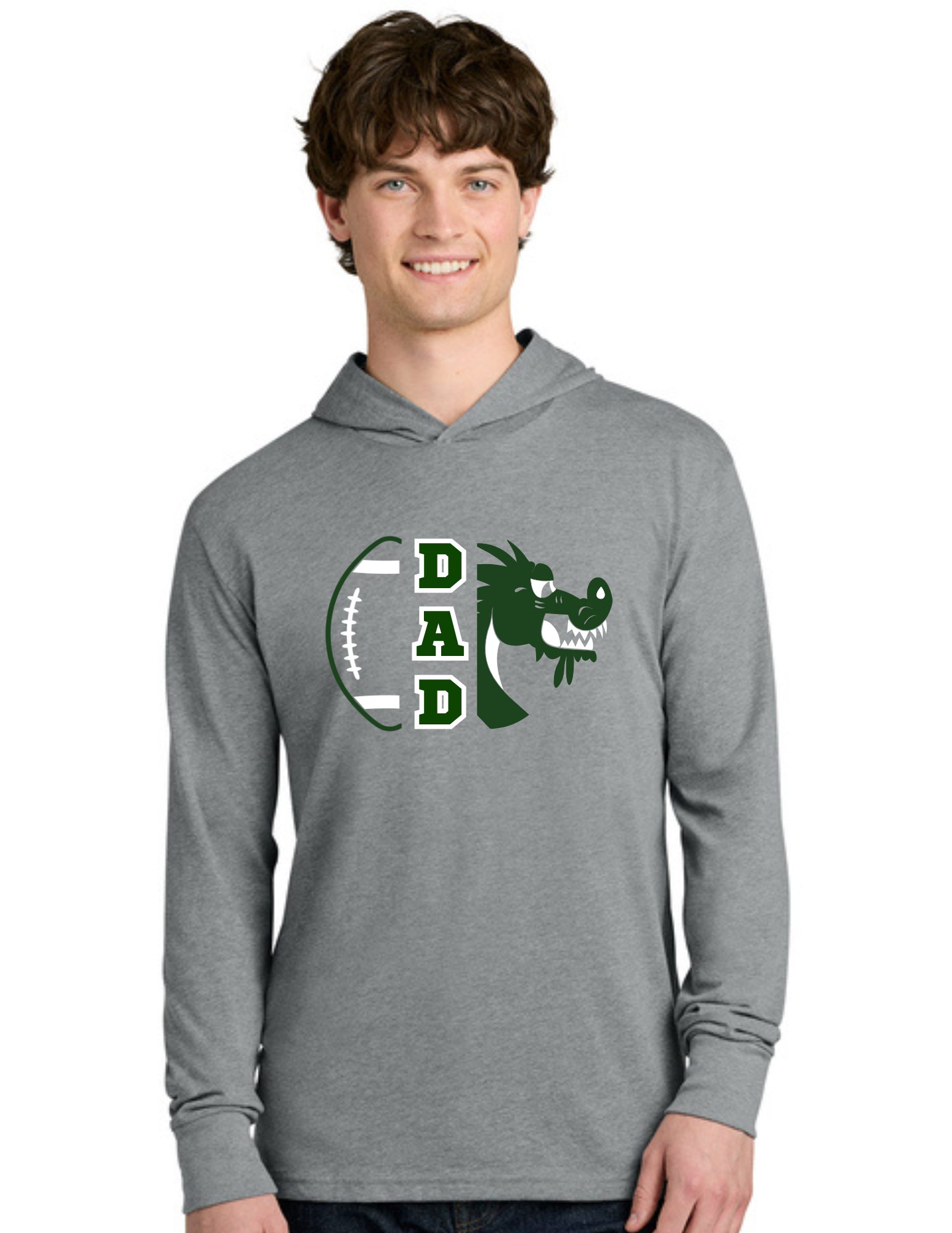 Football Dad CVC Long Sleeve Hoodie