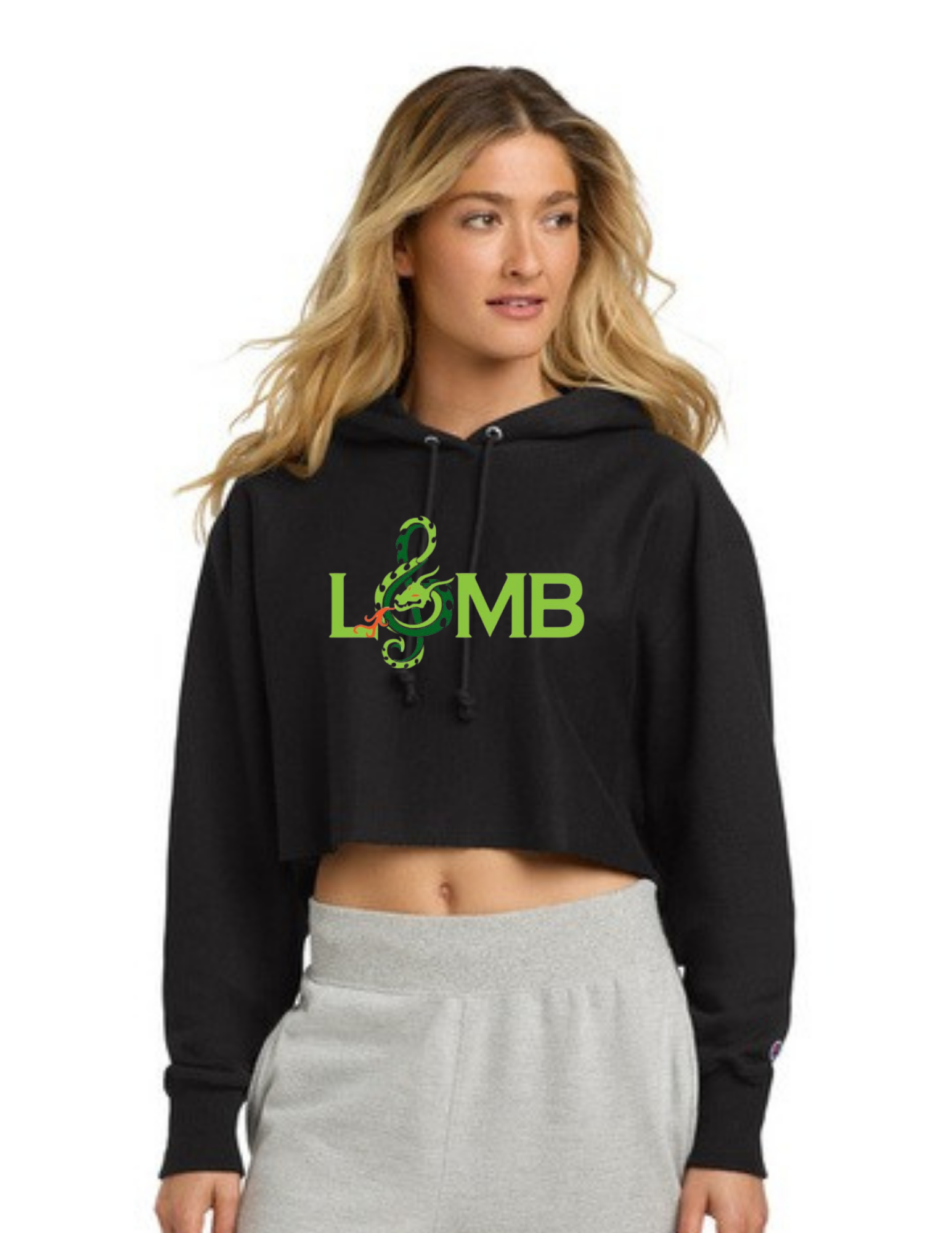LOMB Champion® Women’s Reverse Weave® Cropped Cut-Off Hooded Sweatshirt